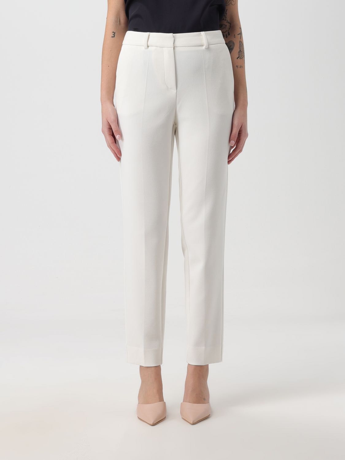 Shop Simona Corsellini Pants Woman Color White