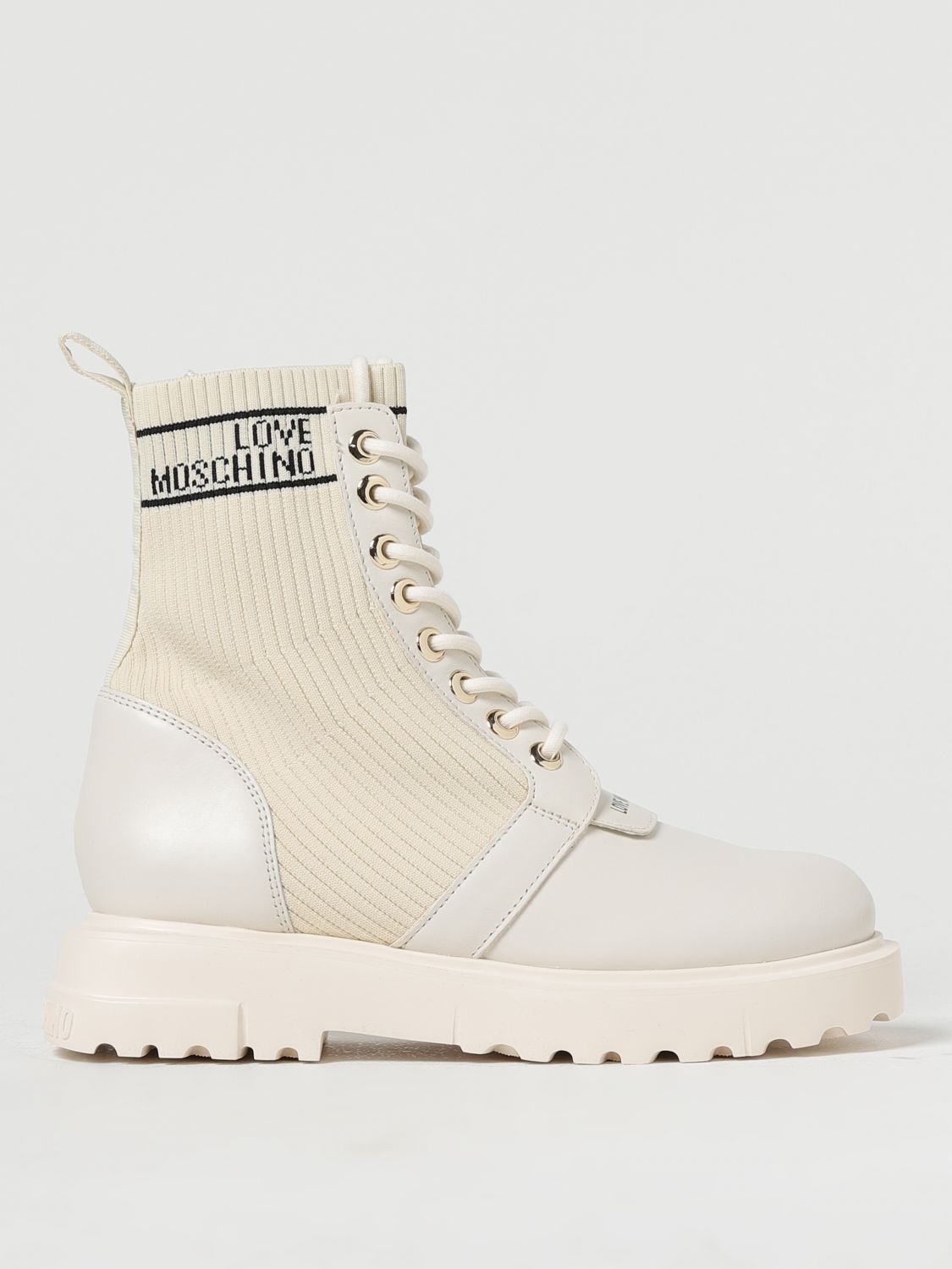 Love Moschino Flat Ankle Boots  Woman In White