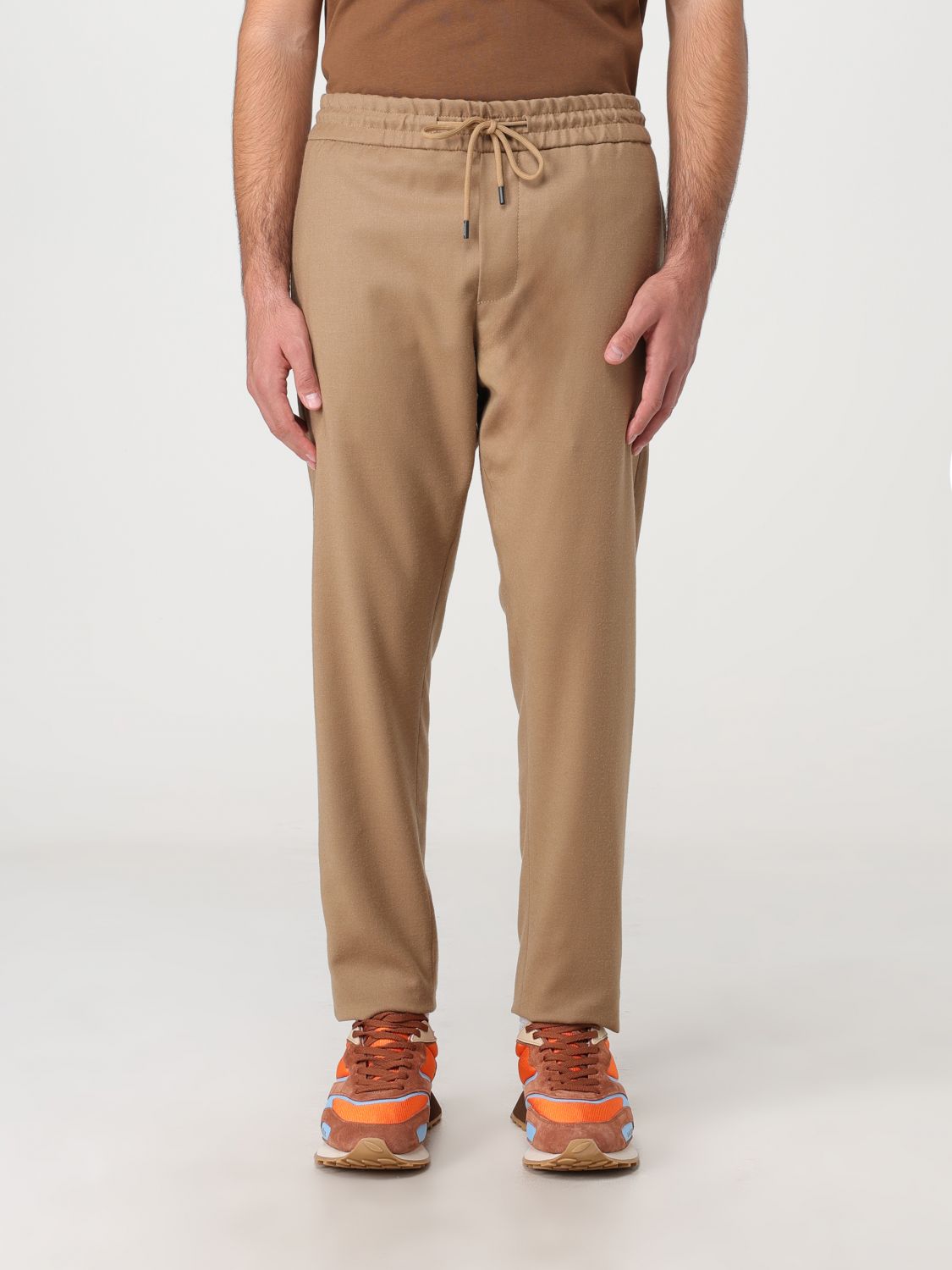 Dondup Elasticated Drawstring Waistband Trousers In Beige