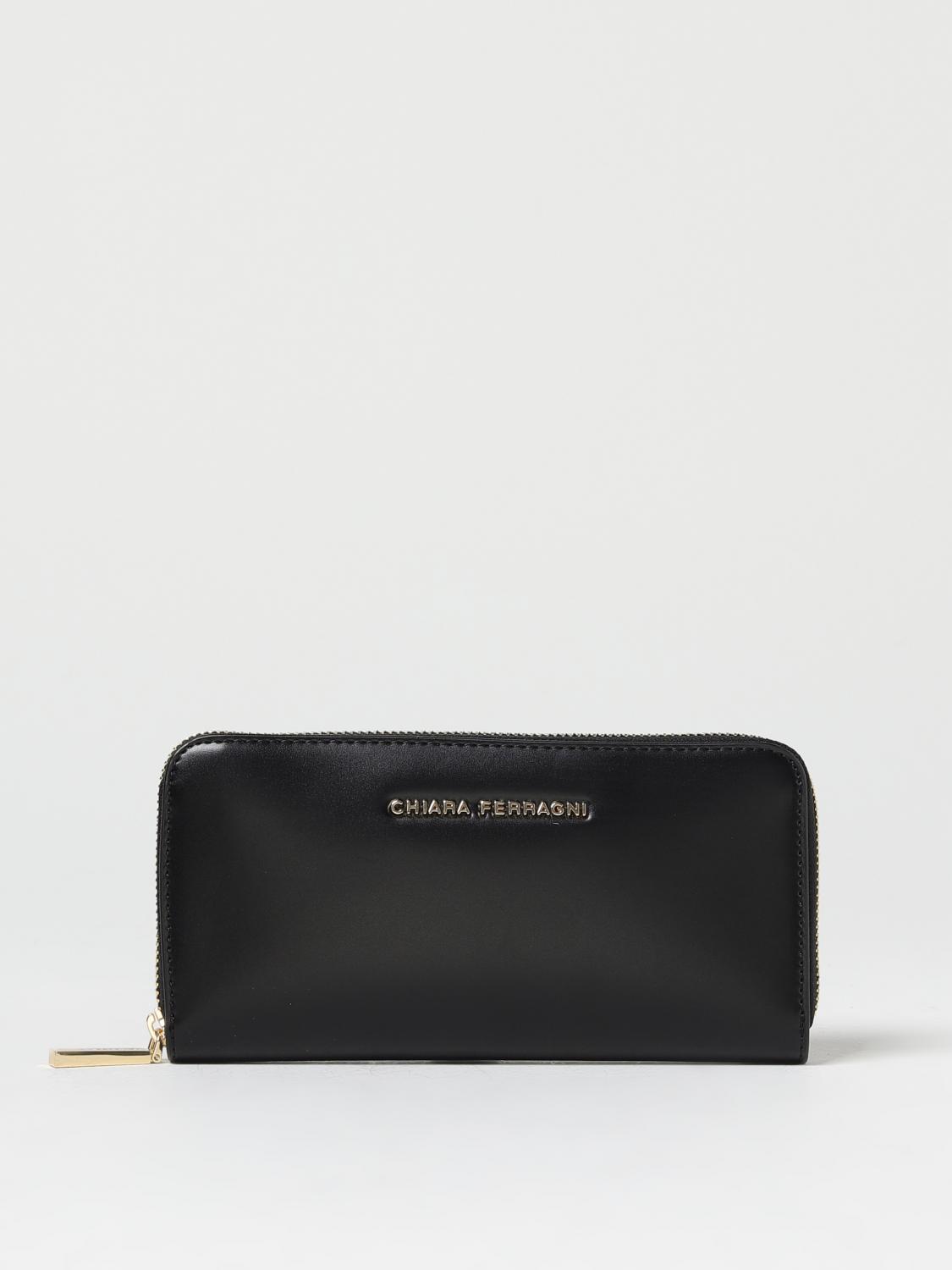 Chiara Ferragni Logo-plaque Zip-fastening Wallet In Black