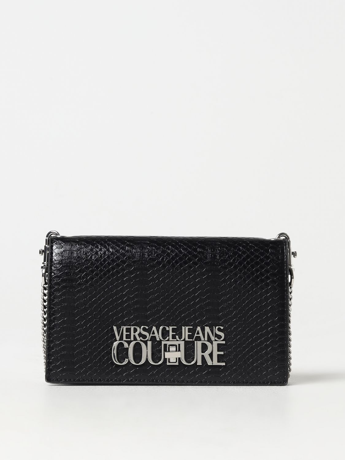 Shop Versace Jeans Couture Wallet Bag In Synthetic Leather In Black