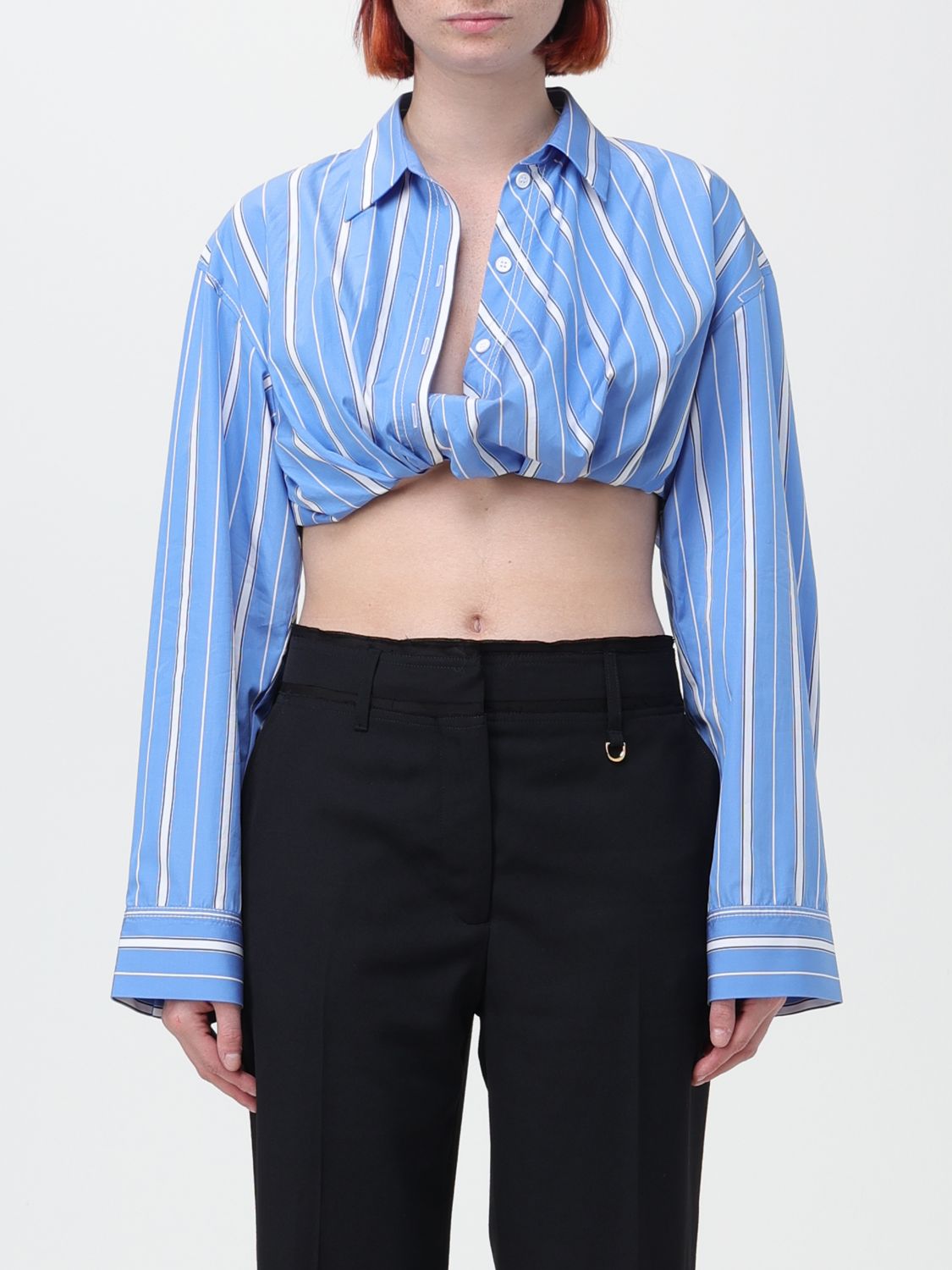 Shop Jacquemus Shirt  Woman Color Blue