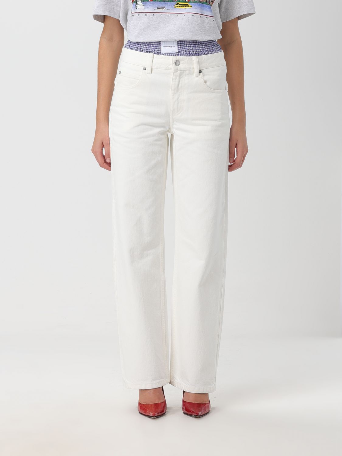 Shop Alexander Wang Jeans In Cotton In White