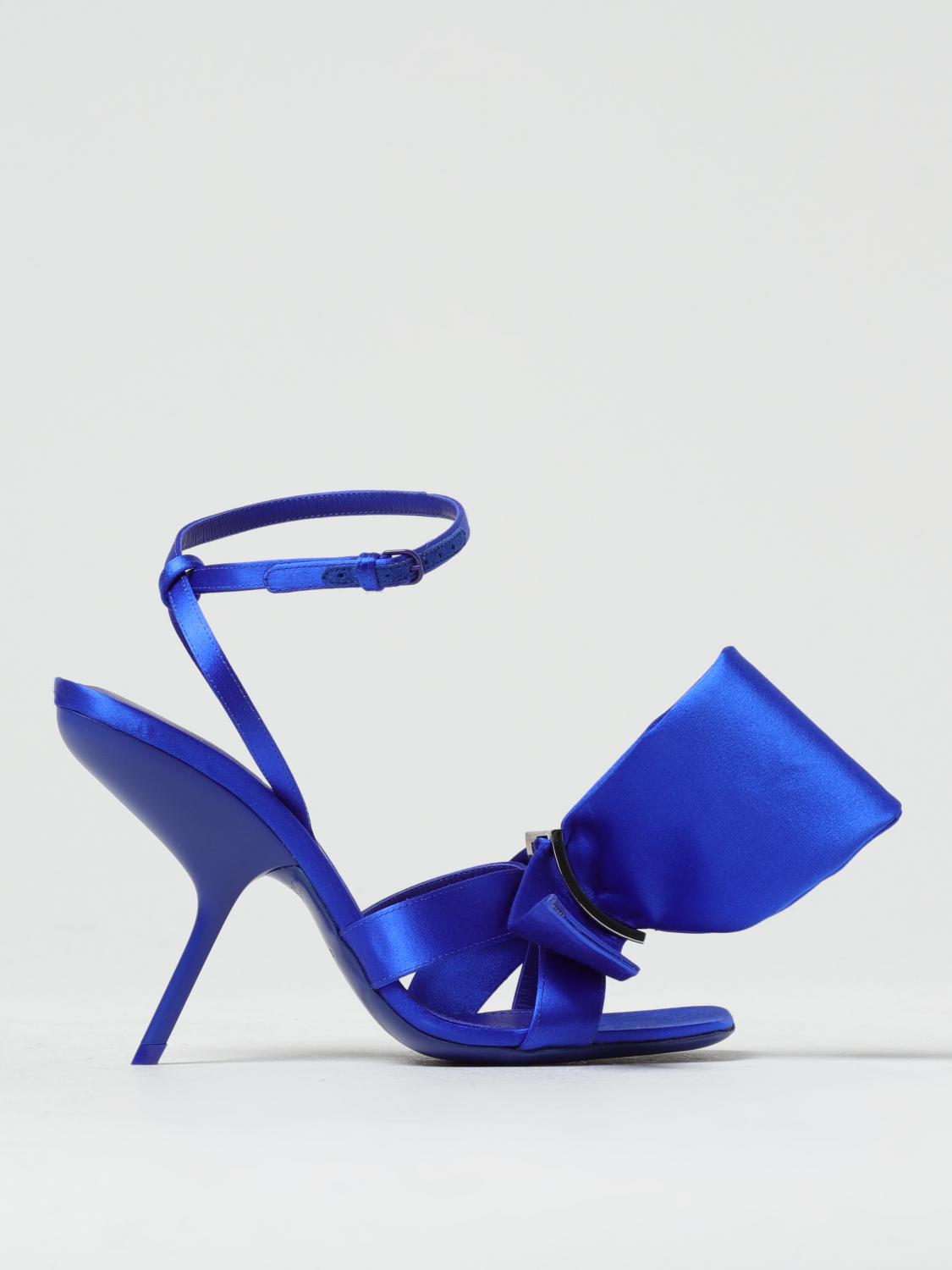 Ferragamo Helena Bow Ankle-strap Sandals In Electric Blue