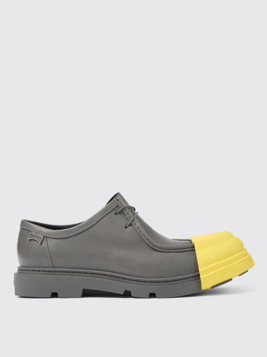 Camper Derby Shoes Junction In Leather In Grey