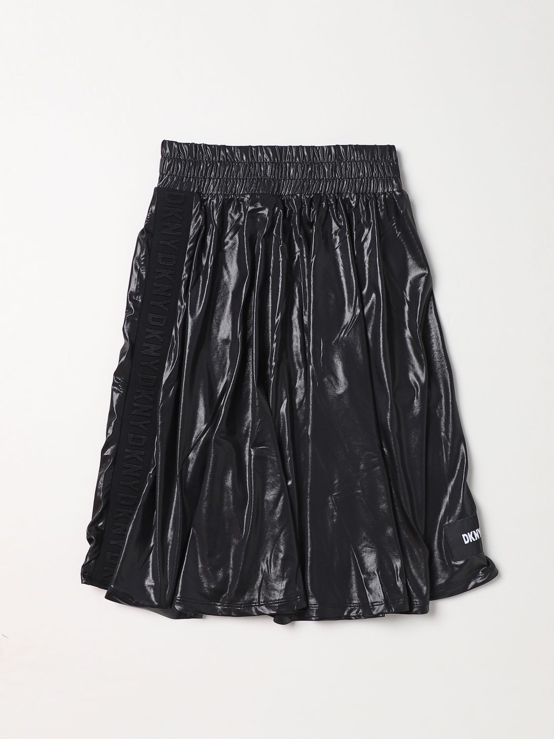 Dkny Kids fringed logo-trim skirt - Black