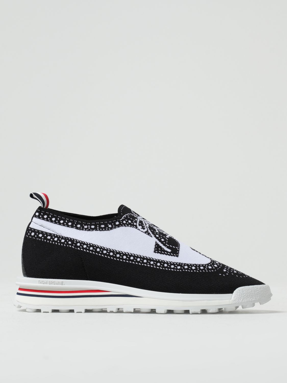 Shop Thom Browne Longwing Sneakers In Stretch Knit In Black