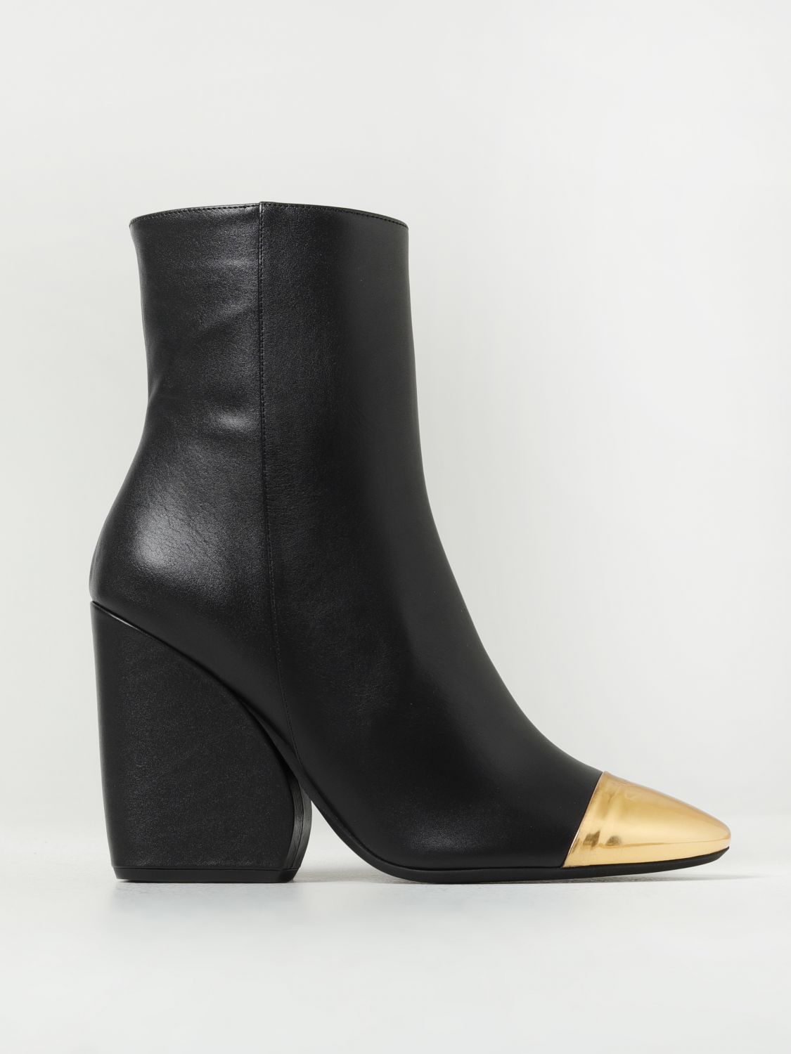N°21 Leather Ankle Boots In Gold