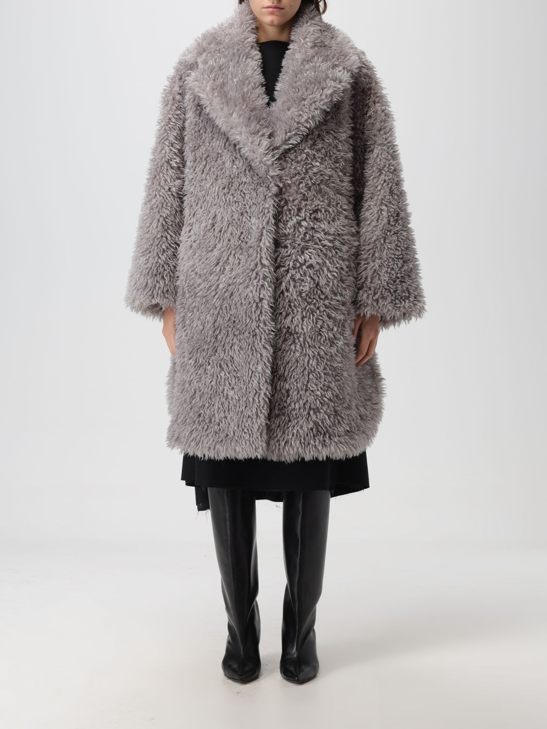 Shop Ermanno Scervino Coat  Woman Color Black