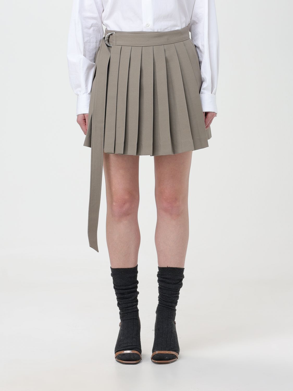 Shop Ami Alexandre Mattiussi Skirt Ami Paris Woman Color Beige