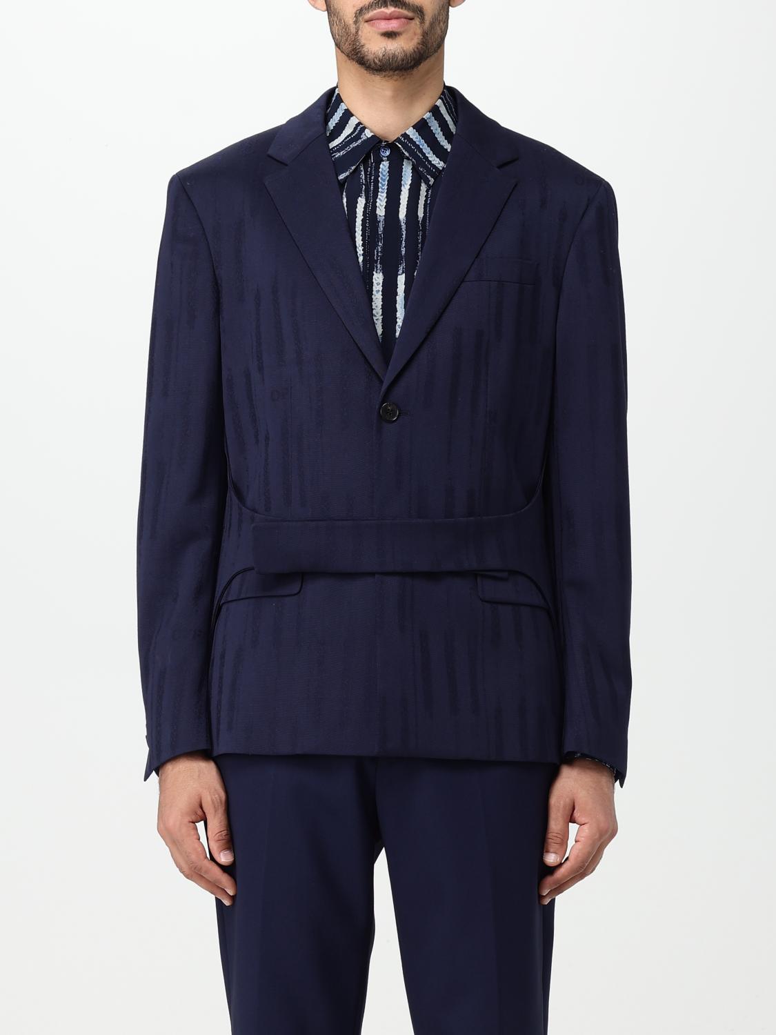 Off-white Wool Single-breasted Blazer In Orange