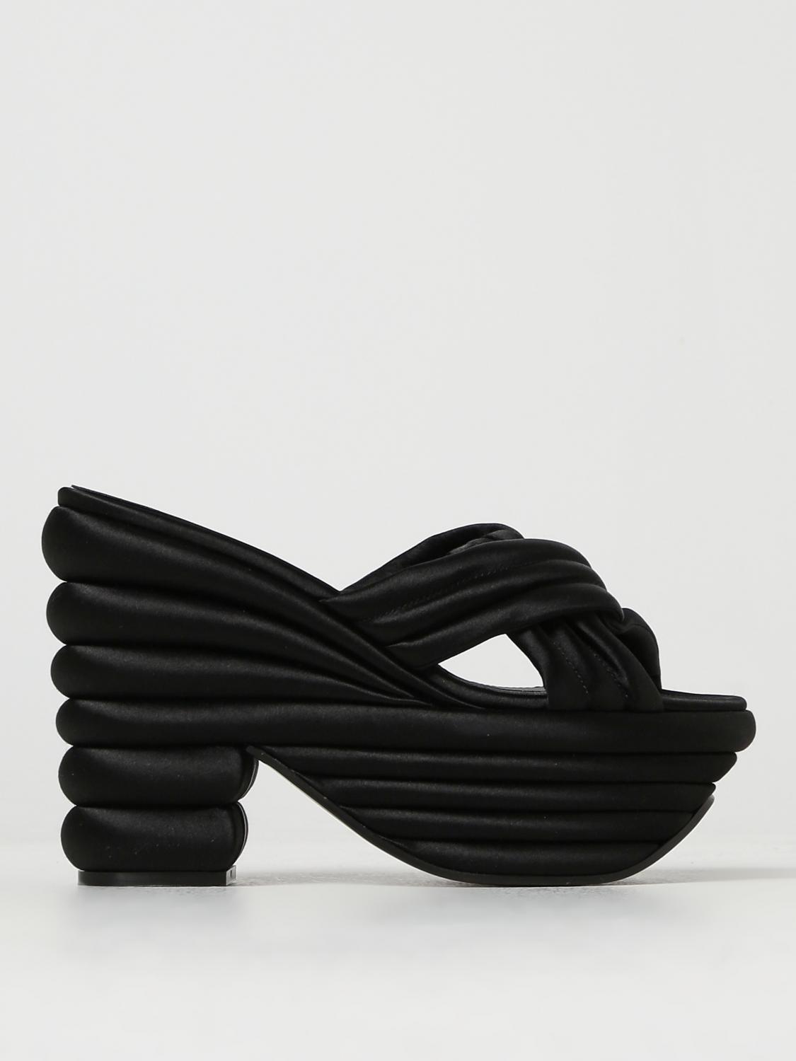 Ferragamo Rey T Sandals In Embossed Satin In Black