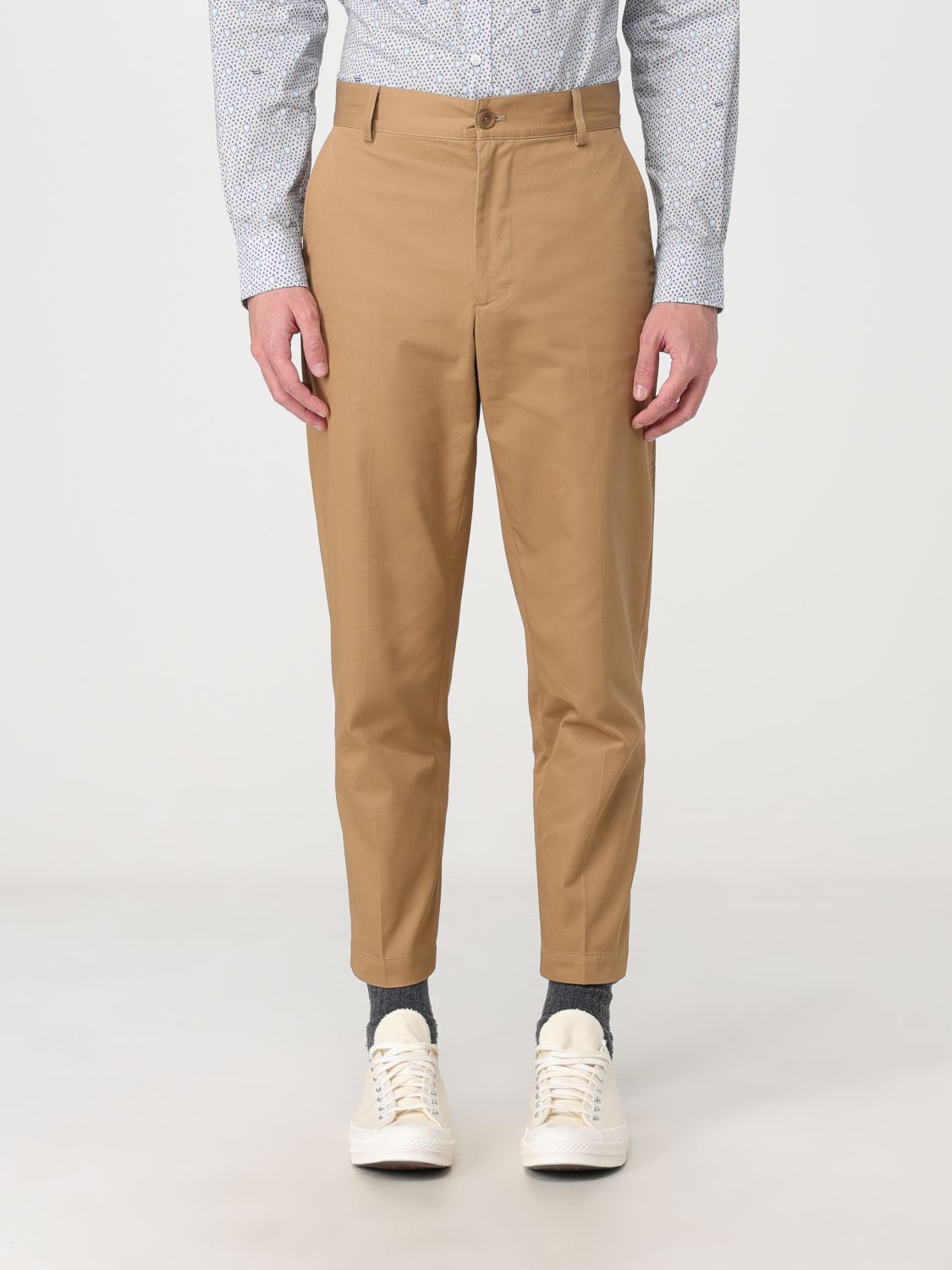 Maison Kitsuné Pants In Cotton Gabardine In Beige