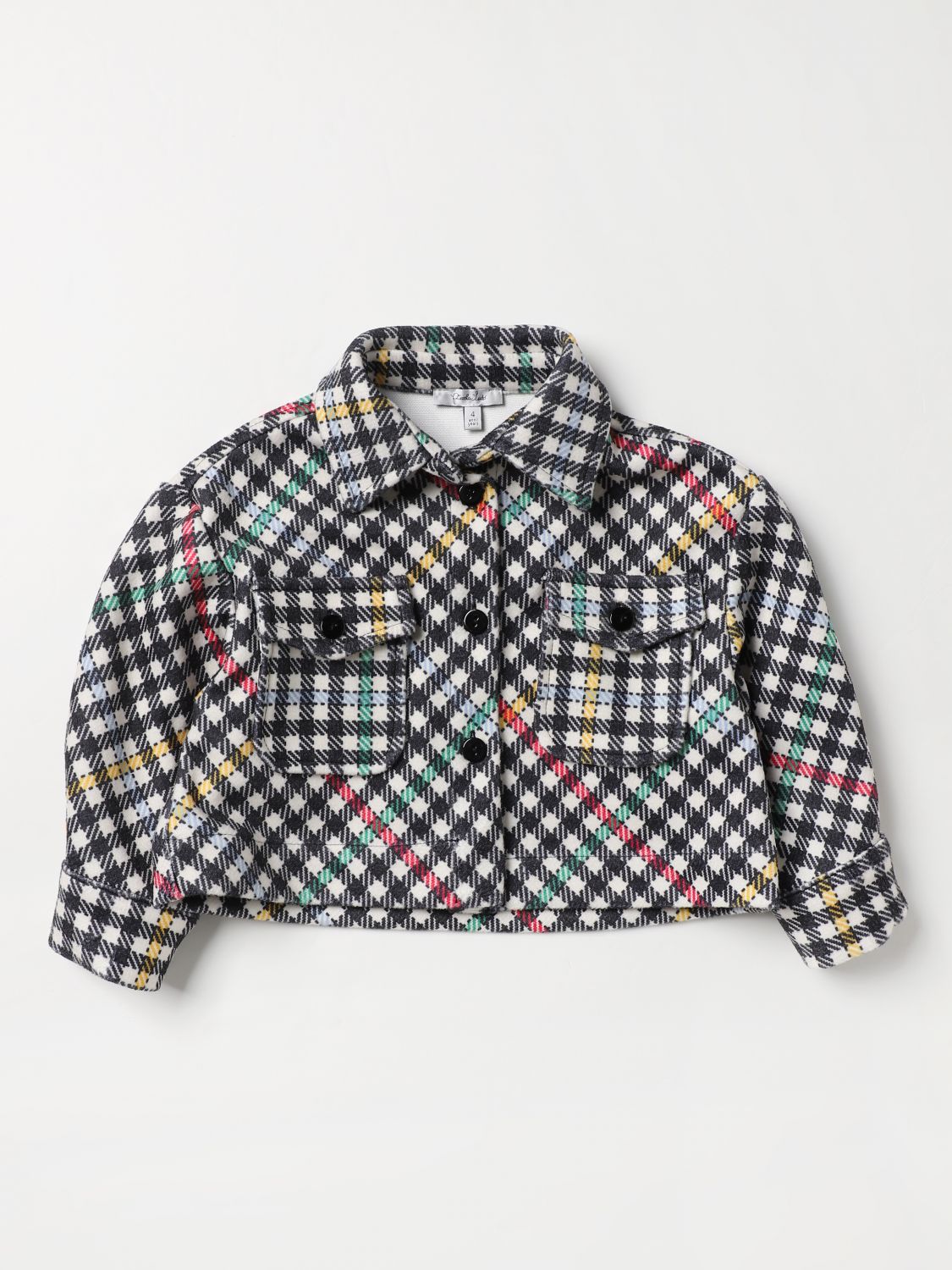 Logo Houndstooth Sweater in Multicoloured - Balmain Kids