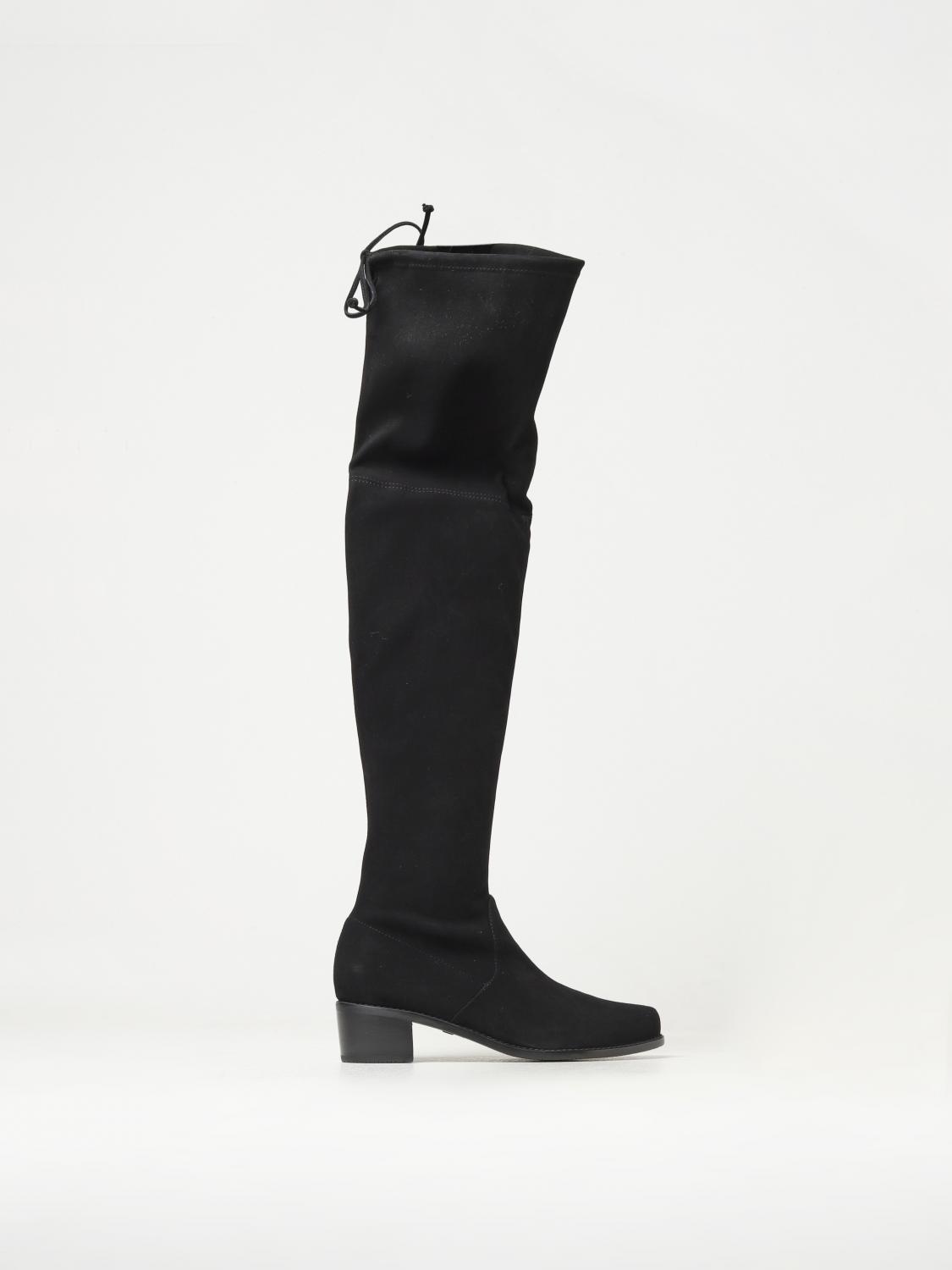 Stuart Weitzman Over The Knee Stretch Suede Boots In Black