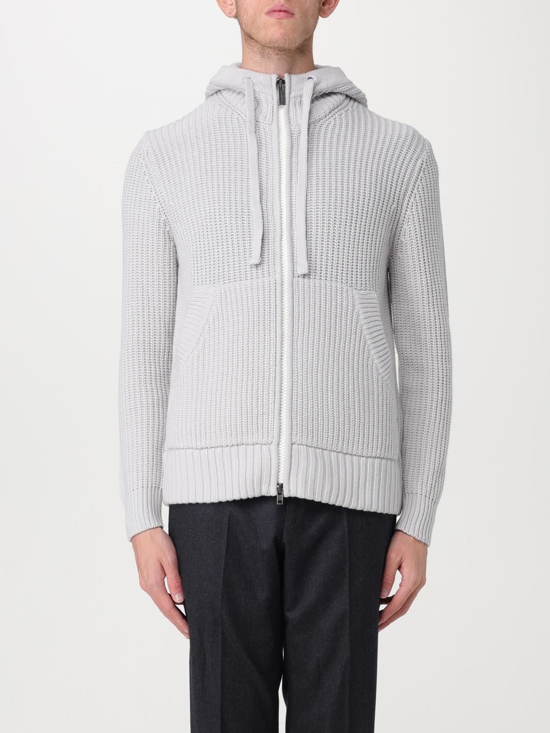 Paolo Pecora Ribbed-knit Cardigan In Grey