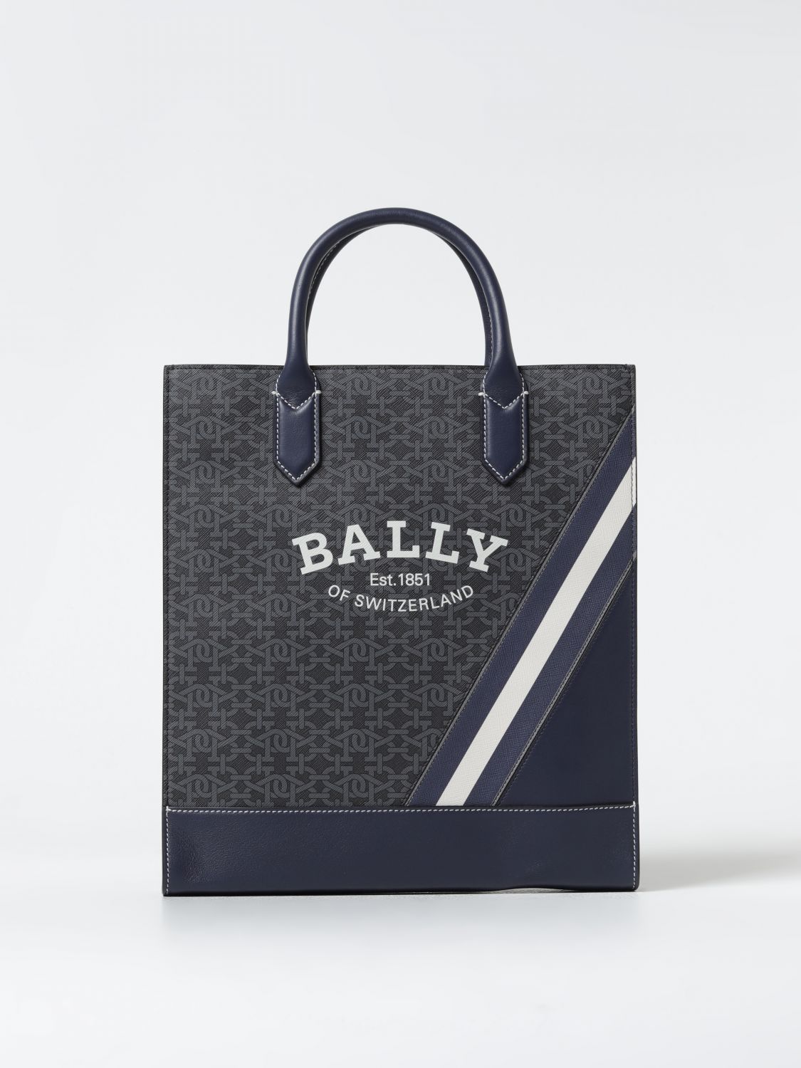 Bally Celmas Monogram-print Tote Bag In Blue