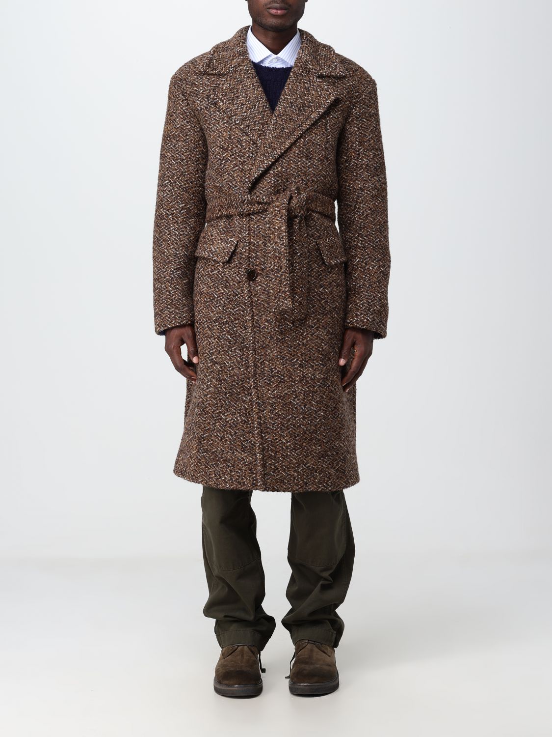 Shop Etro Coat  Men Color Brown