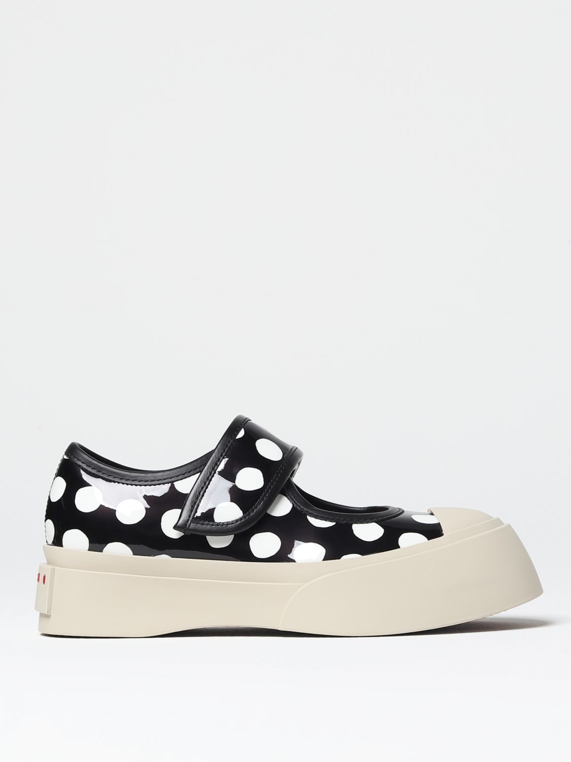MARNI PABLO SNEAKERS IN POLKA DOT PATENT LEATHER,F02955002