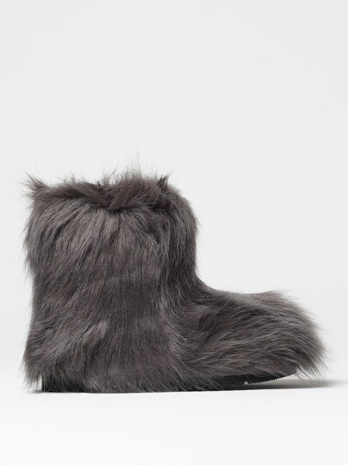Stand Studio Olivia Medium Faux Fur Boots In Black 1