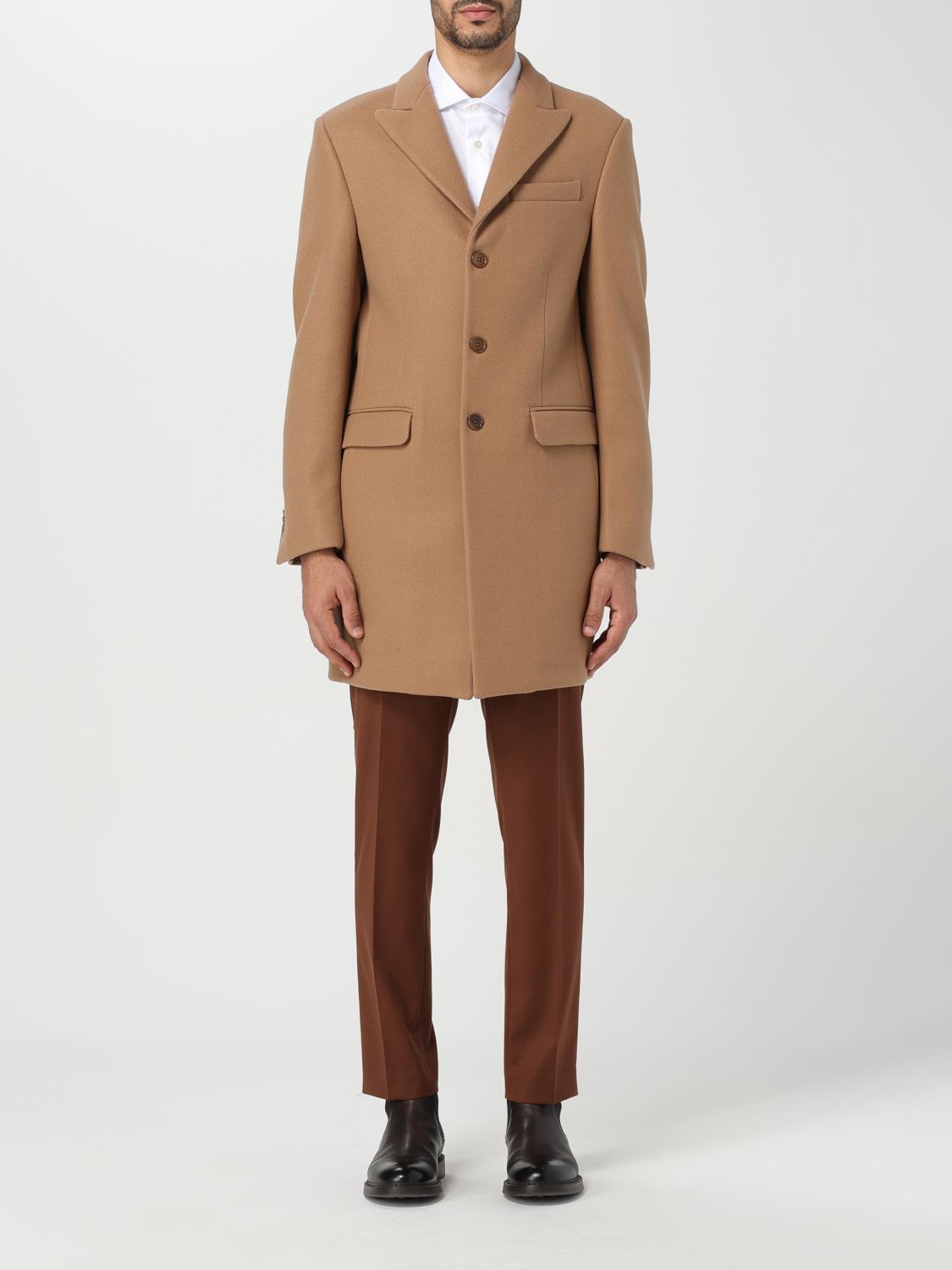 Daniele Alessandrini Coat  Men Color Camel