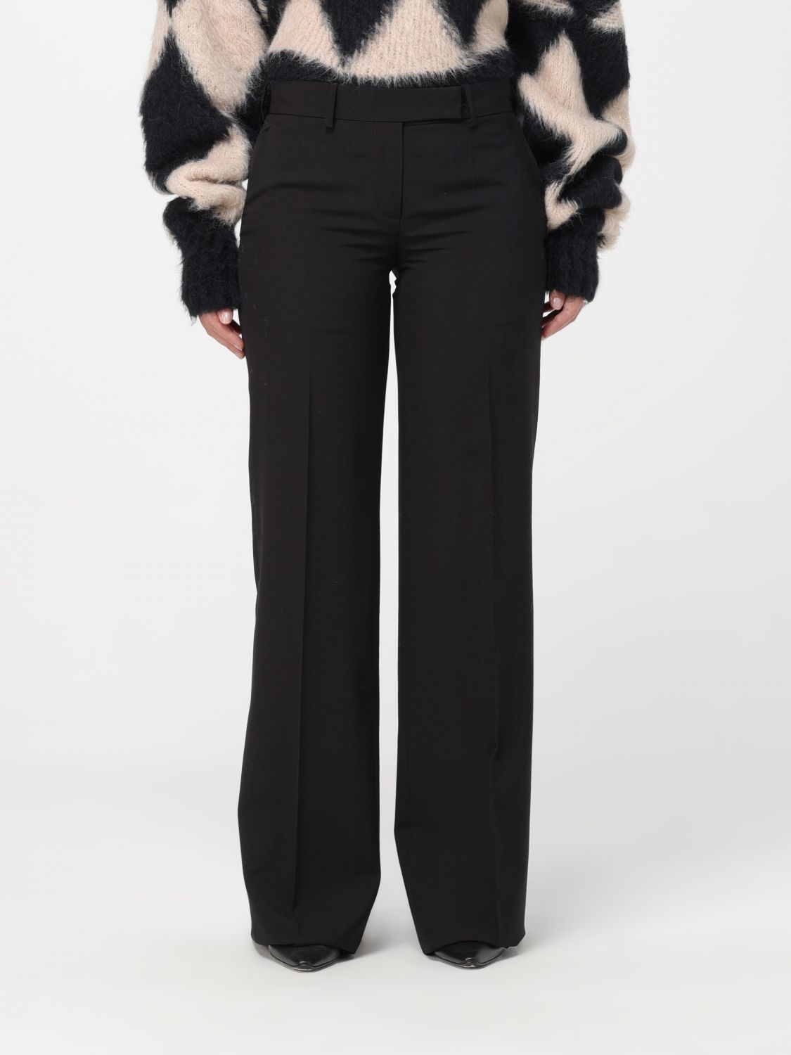 QUIRA straight-leg wool trousers - Red