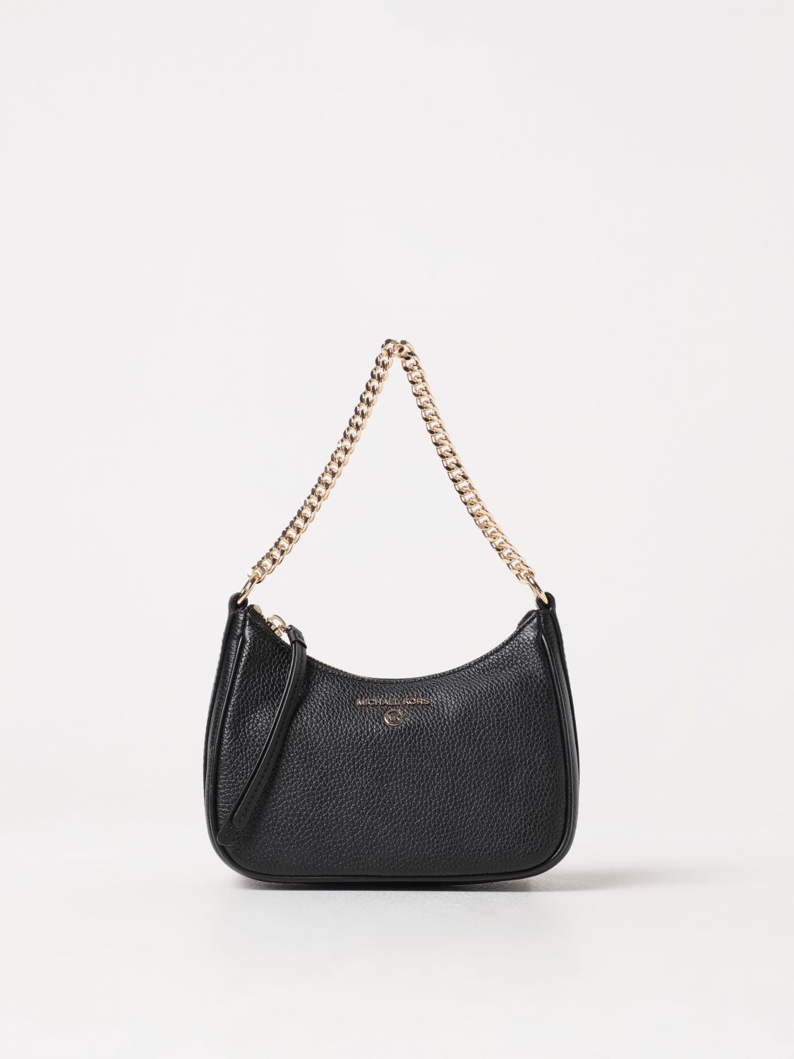 Michael Kors Small Shoulder Bag In Grained Leather In Black