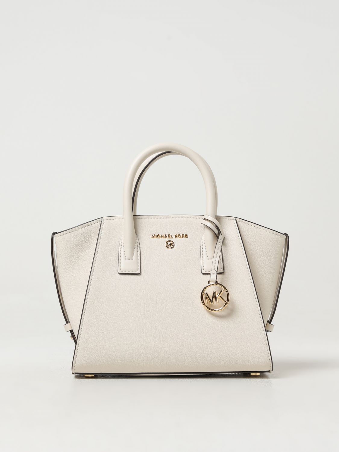 Shop Michael Kors Avril Grained Leather Bag In Yellow Cream