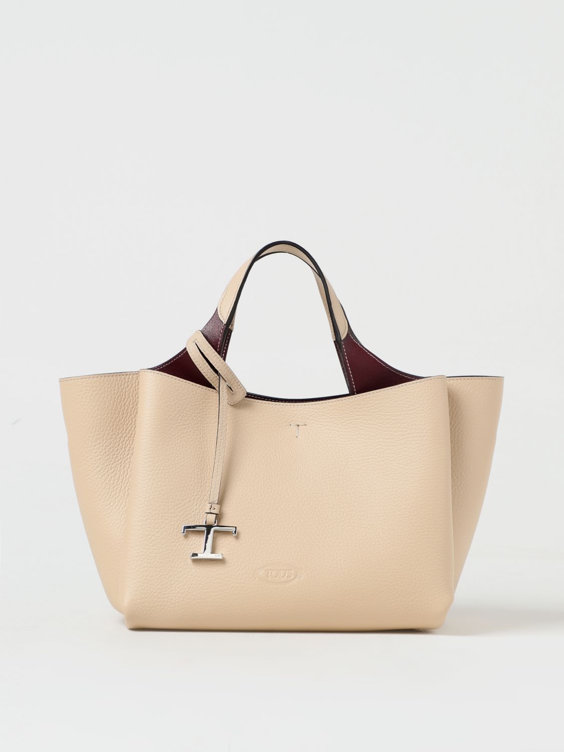 Tod's Grained Leather Bag In Natural