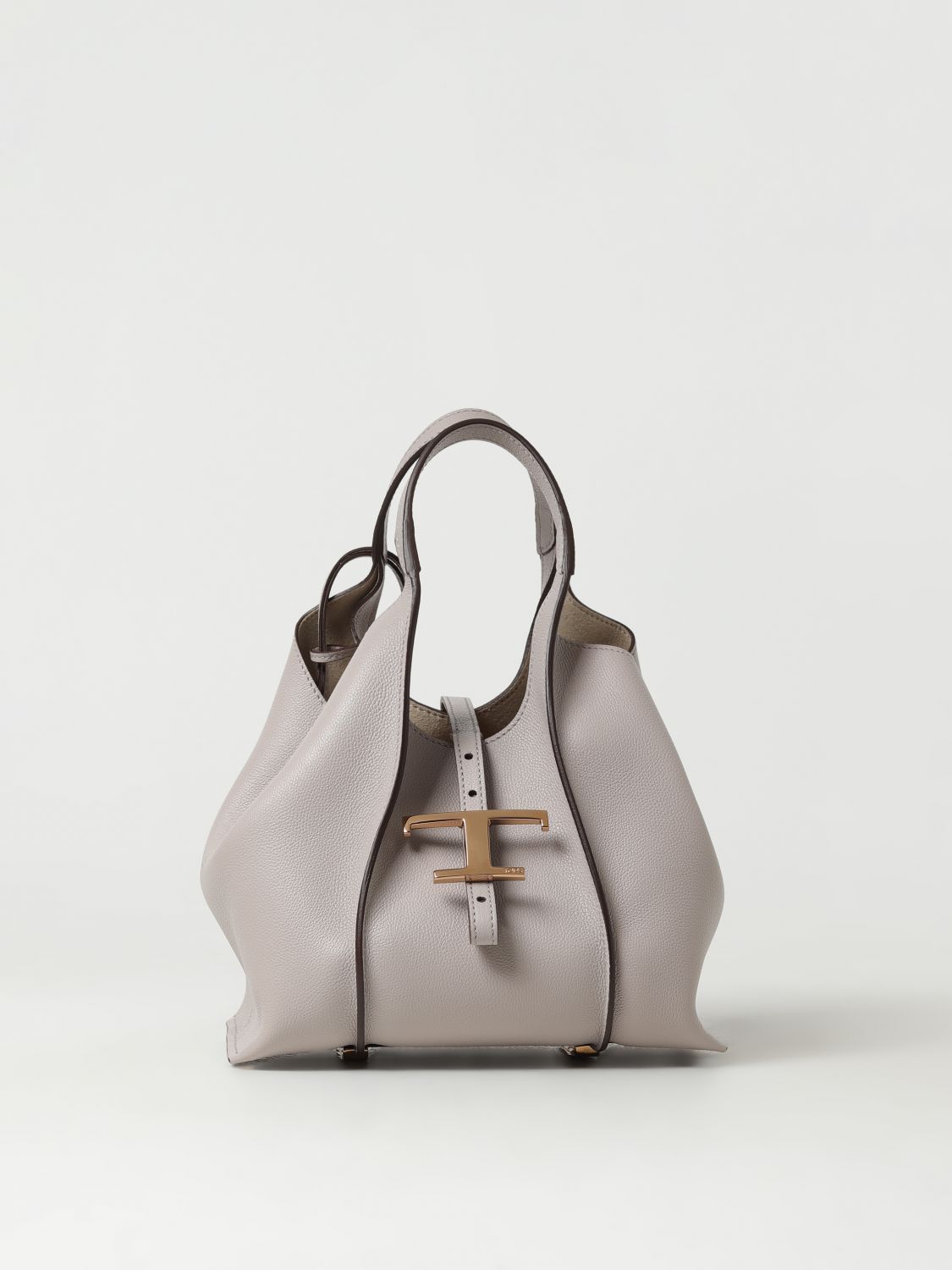 Tod's T Timeless Grained Leather Bag In Grau