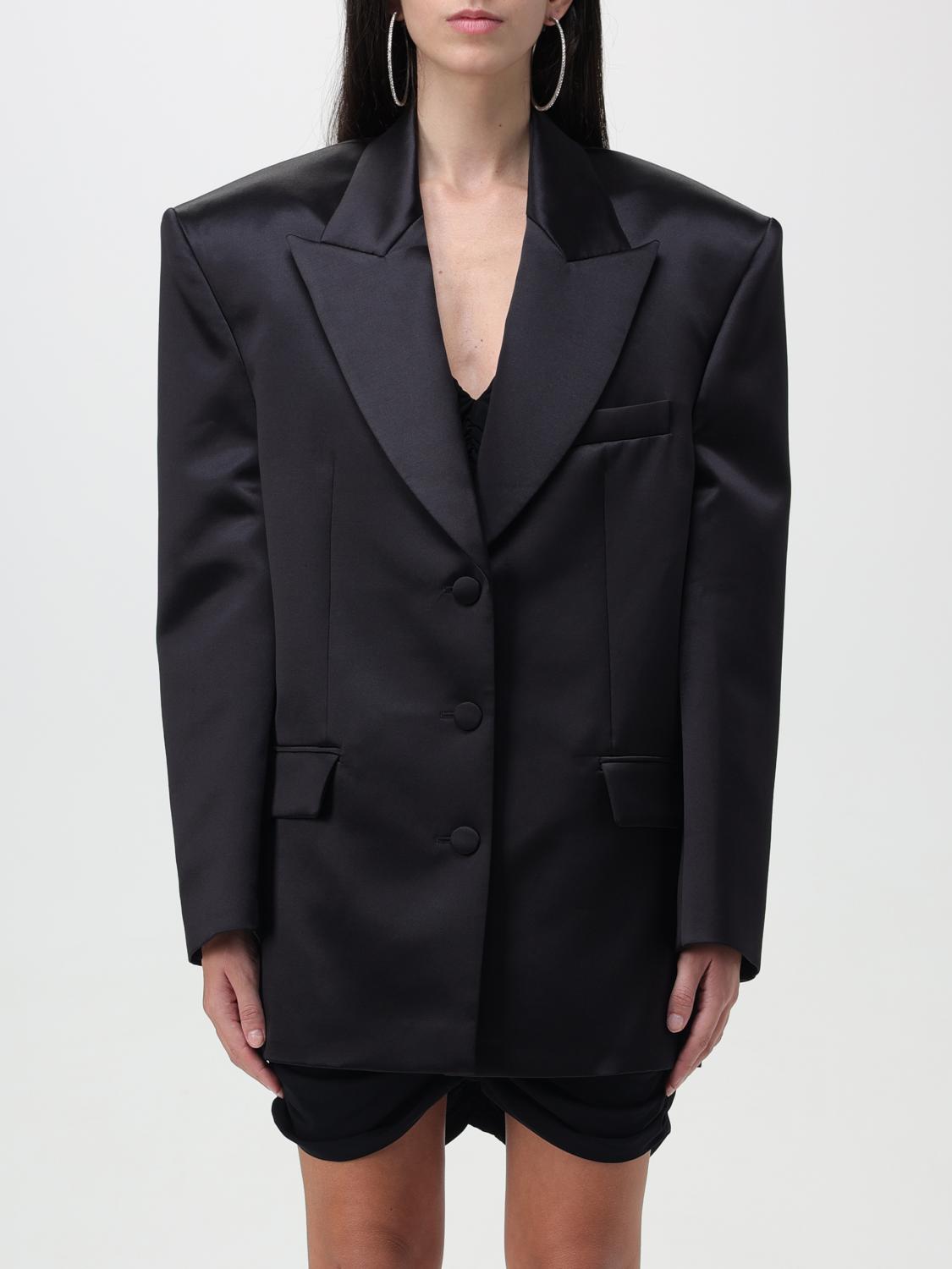 Magda Butrym Leather Blazer Jacket In Black