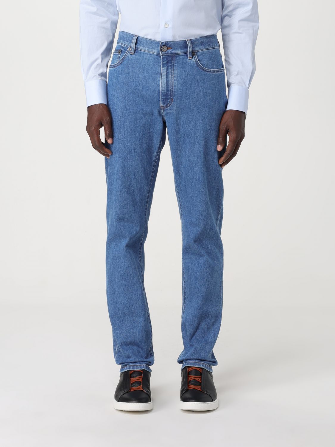 Shop Zegna Jeans In Cotton In Denim