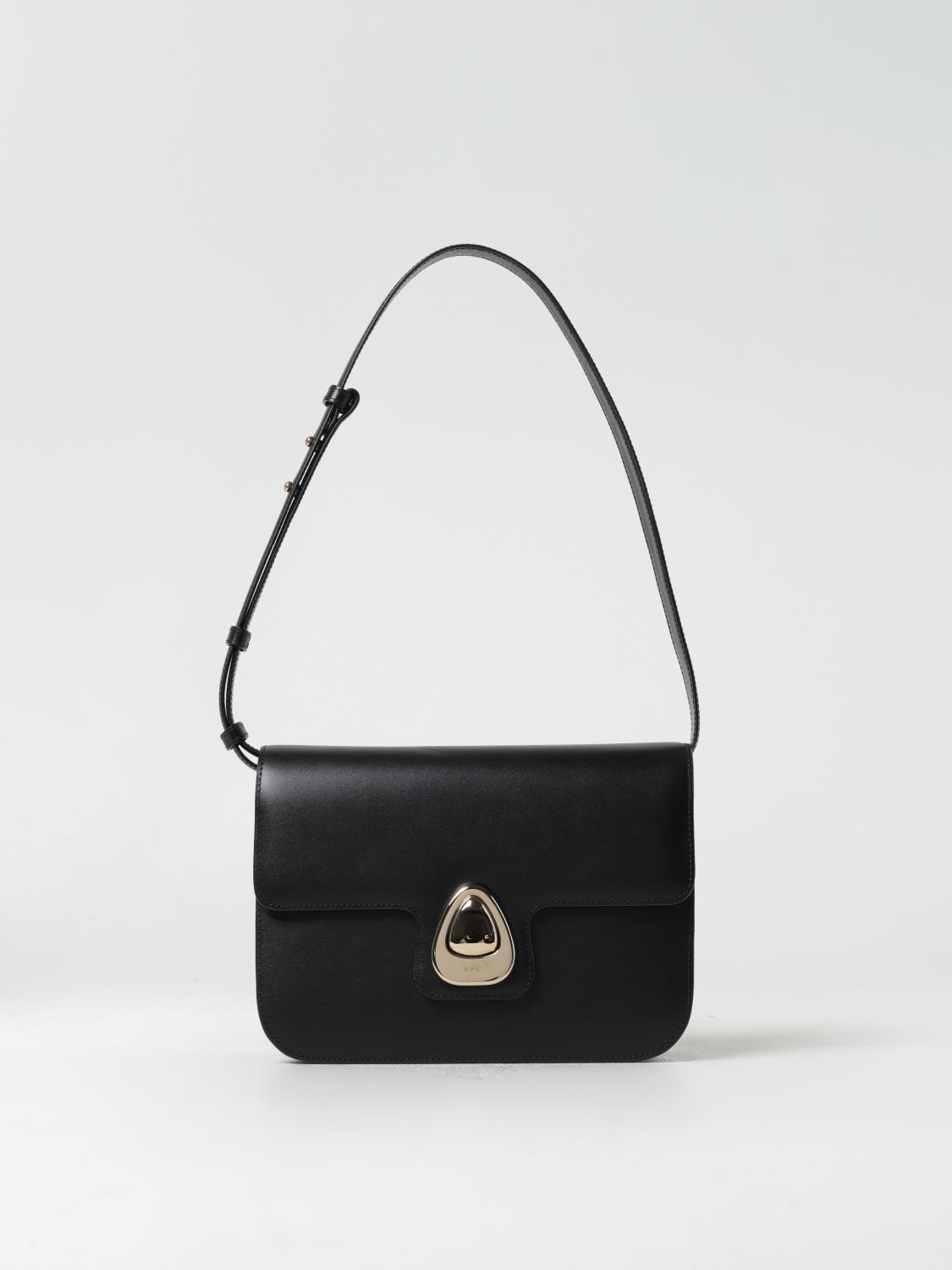 Apc A.p.c. Grace Logo Printed Small Shoulder Bag In Schwarz