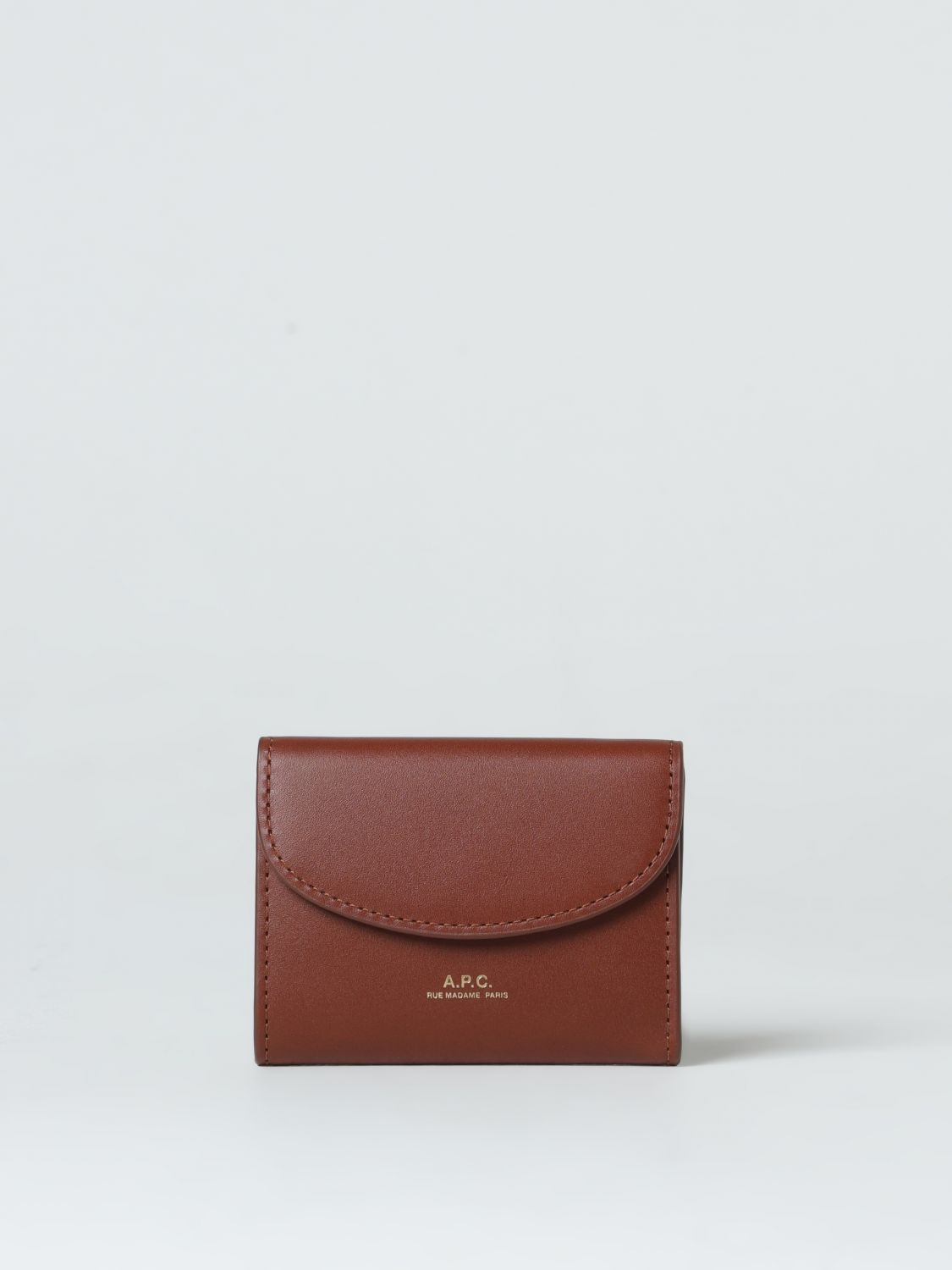 Shop Apc A.p.c. Genève Leather Credit Card Holder In Brown