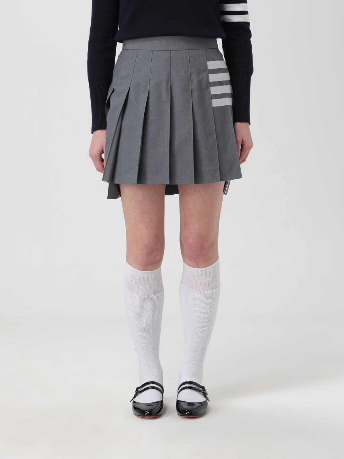 Thom Browne 4bar Mini Pleated Skirt In Grey