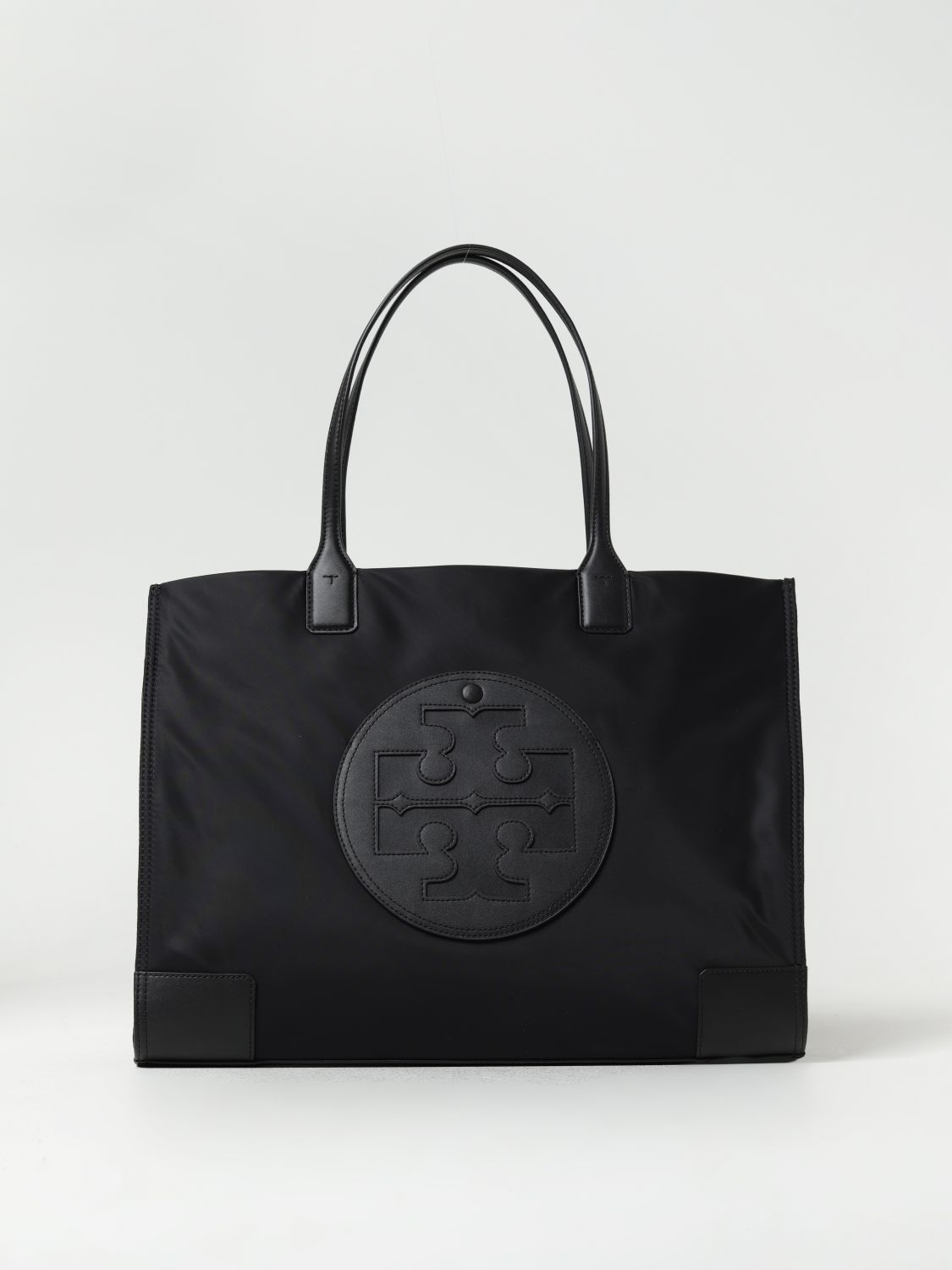 Shop Tory Burch Ella Bag In Nylon And Leather In Black