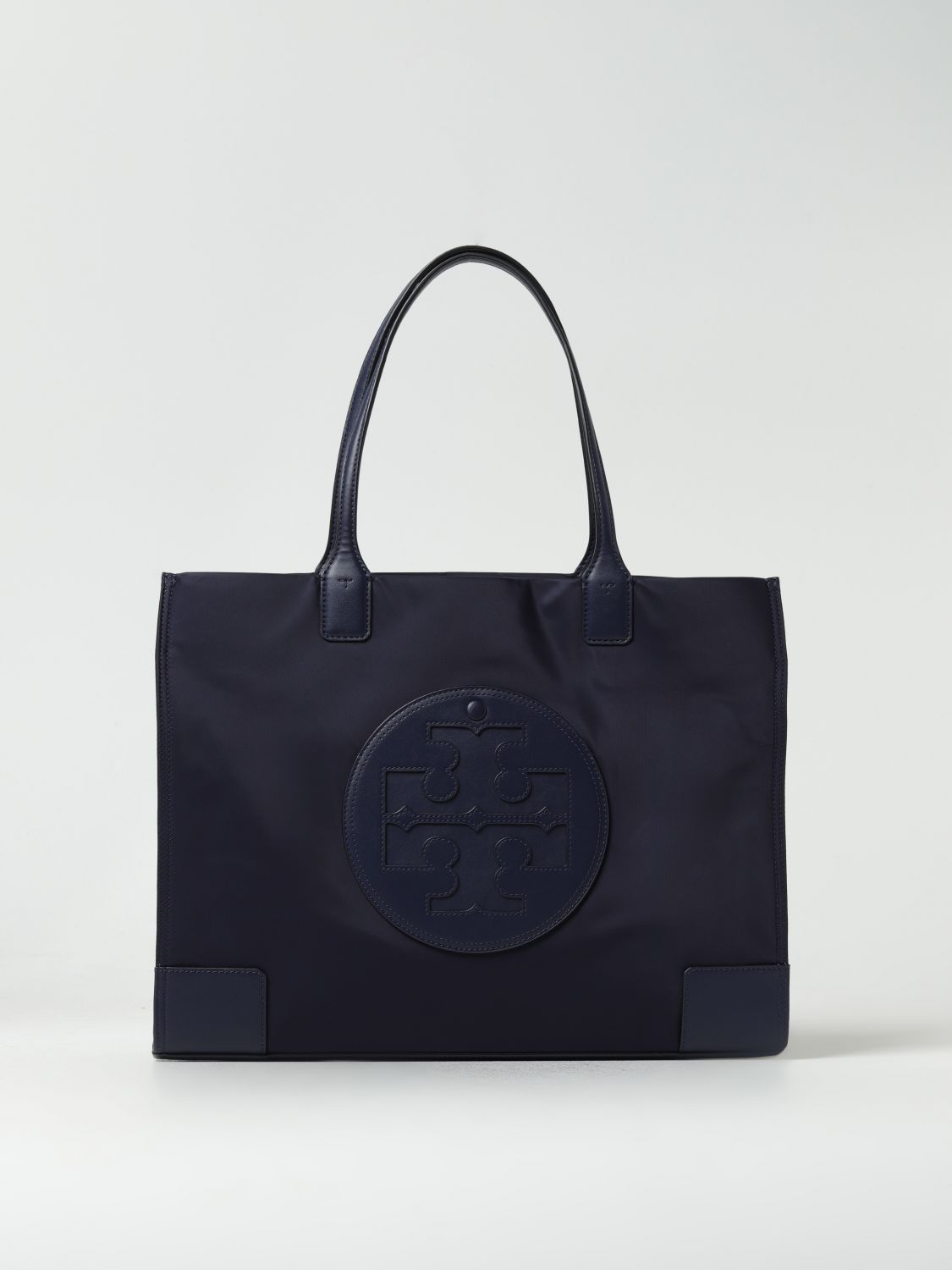 Shop Tory Burch Ella Bag In Nylon And Leather In Navy