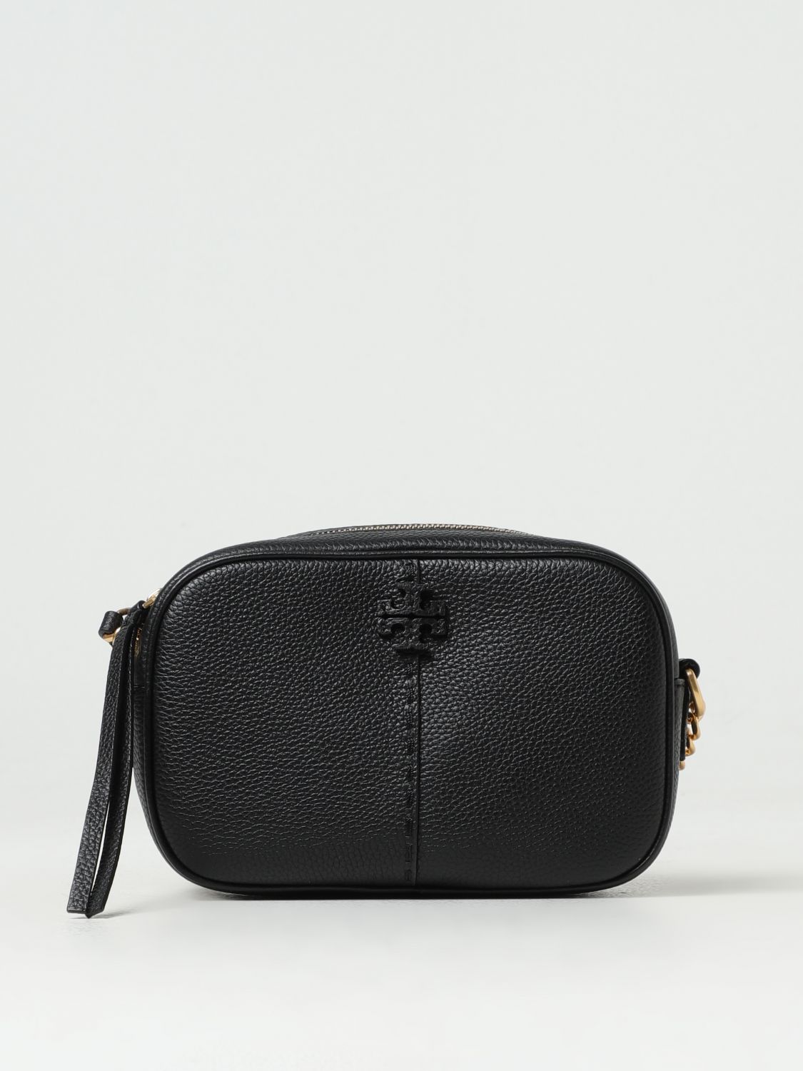 Shop Tory Burch Mcgraw Bag In Grained Leather In Black