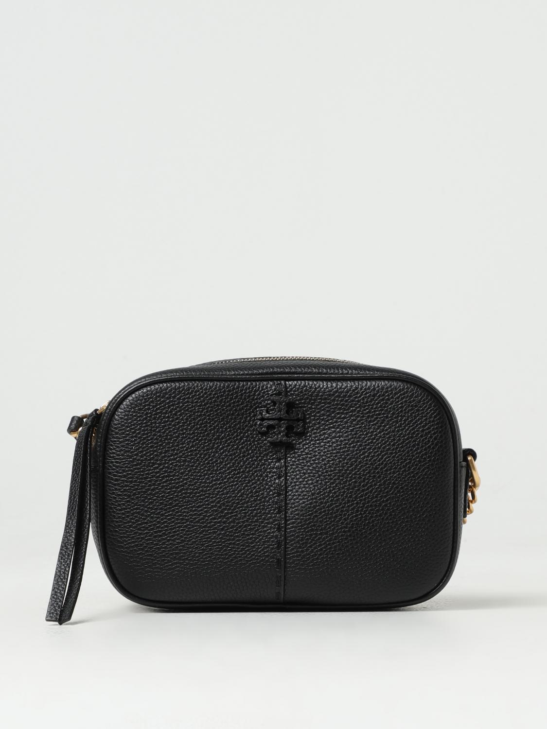 Tory Burch Mcgraw Leather Camera Bag In Black