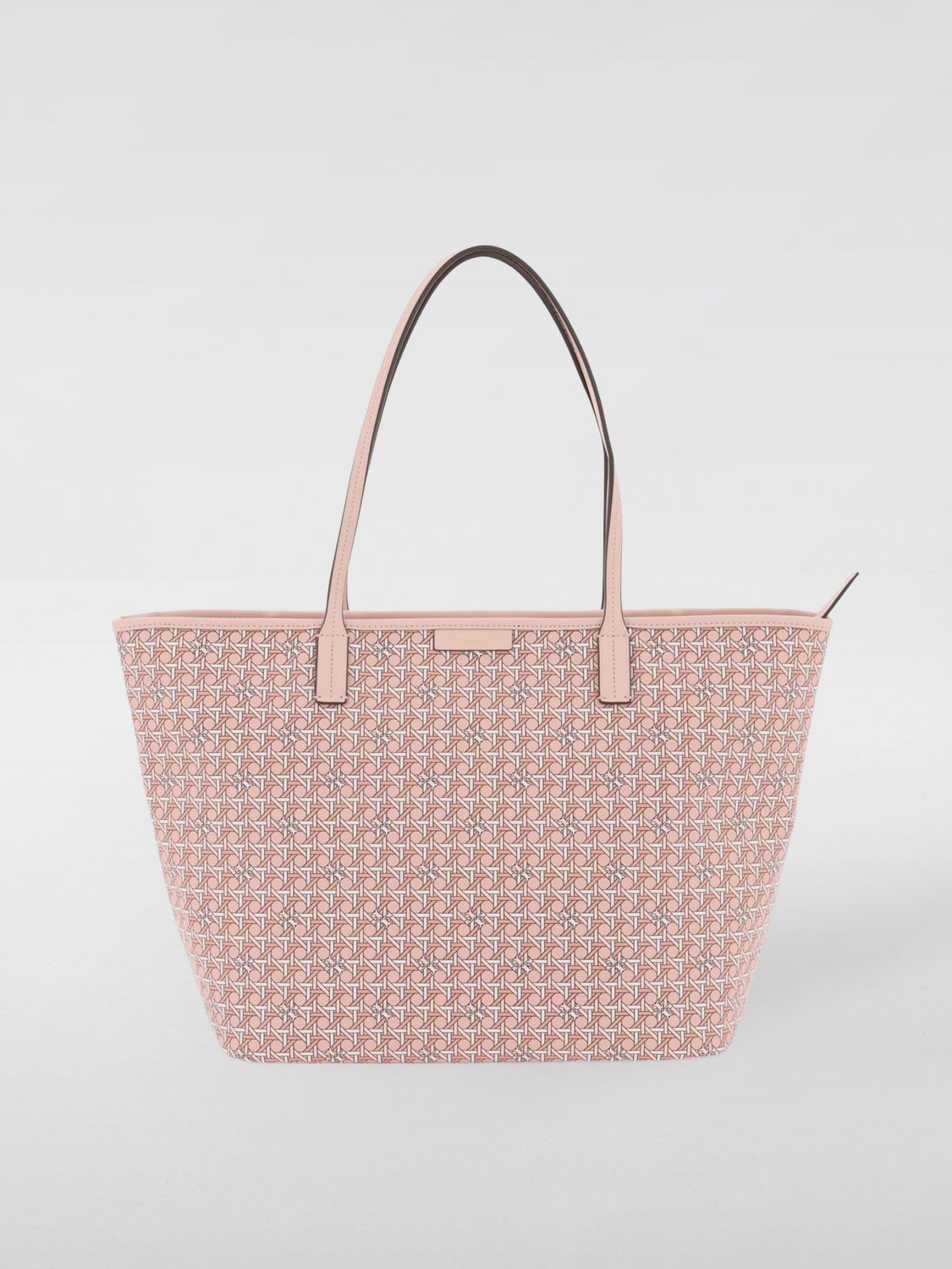 Shop Tory Burch Ever-ready Coated Cotton Bag With All-over Monogram In Pink