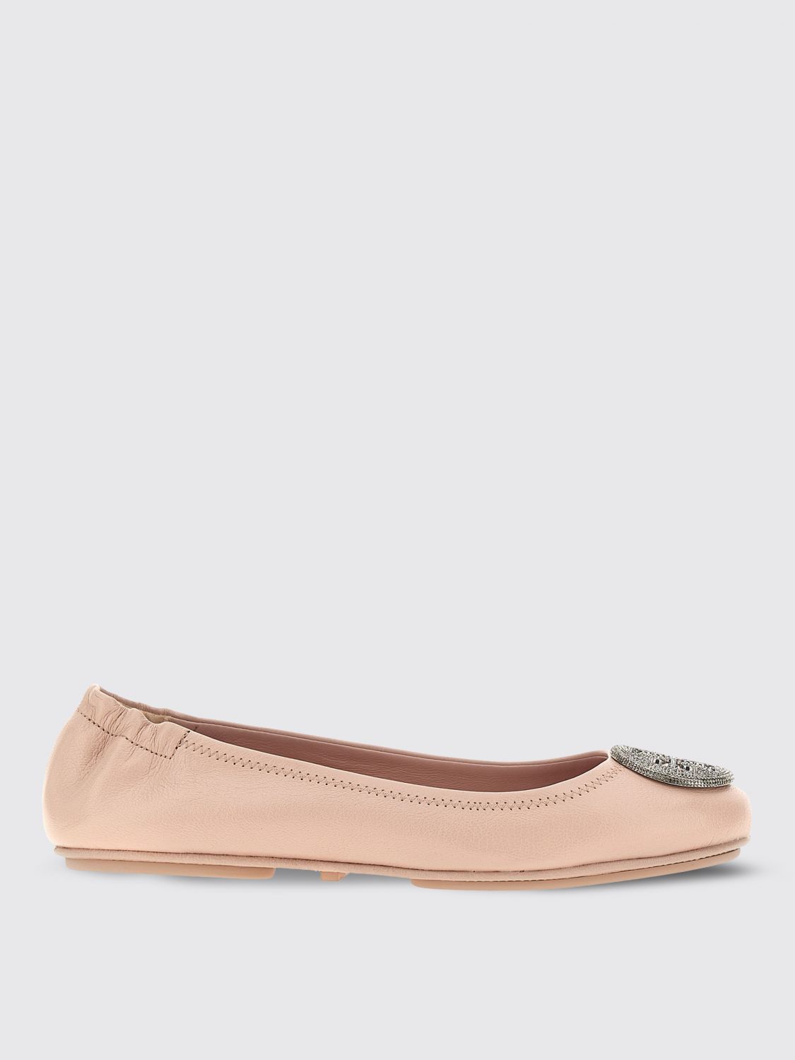 Shop Tory Burch Minnie Nappa Leather Ballet Flats In Pink