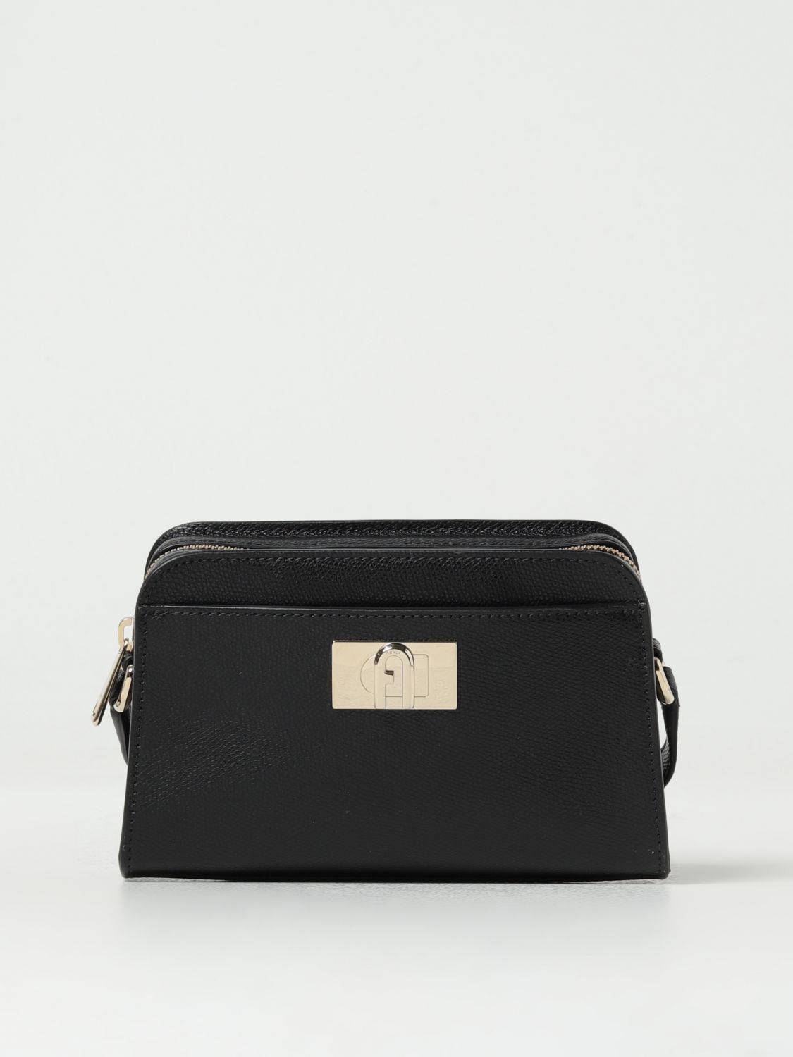 Shop Furla 1927 Bag In Micro Grained Leather In Black