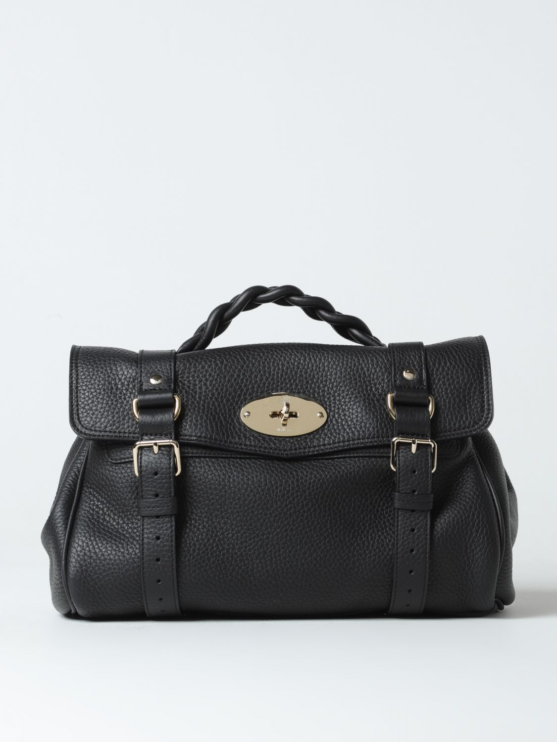 Shop Mulberry Alexa Bag In Grained Leather In Schwarz 1