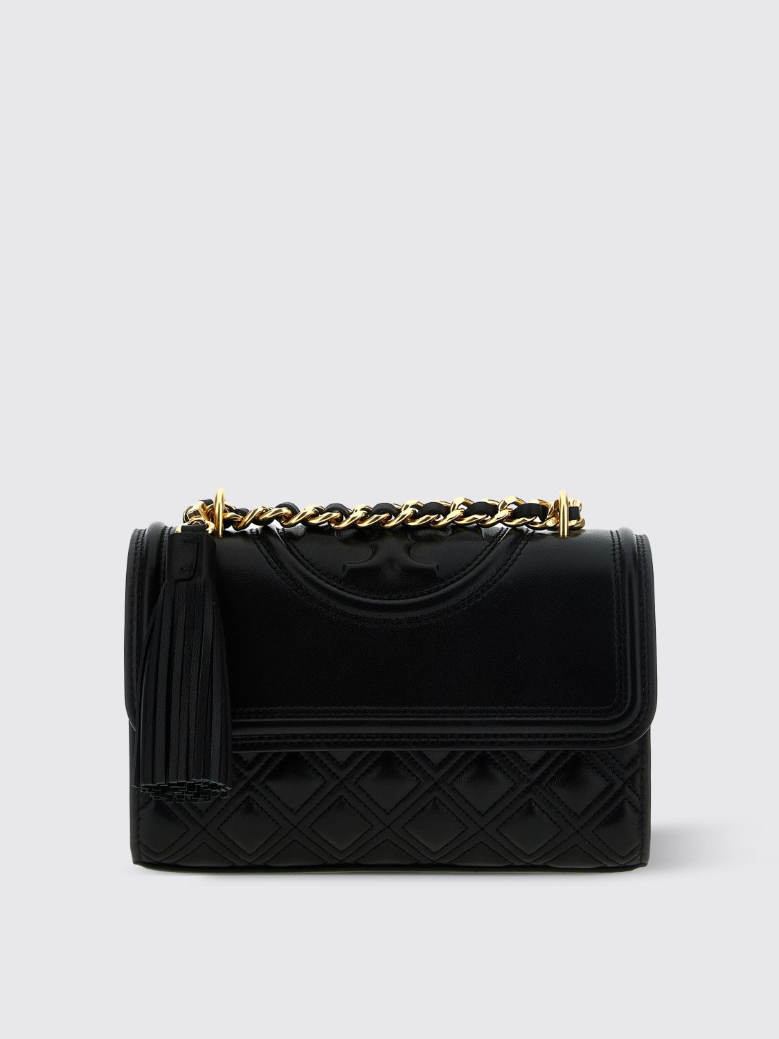 Shop Tory Burch Fleming Bag In Quilted Nappa In Black