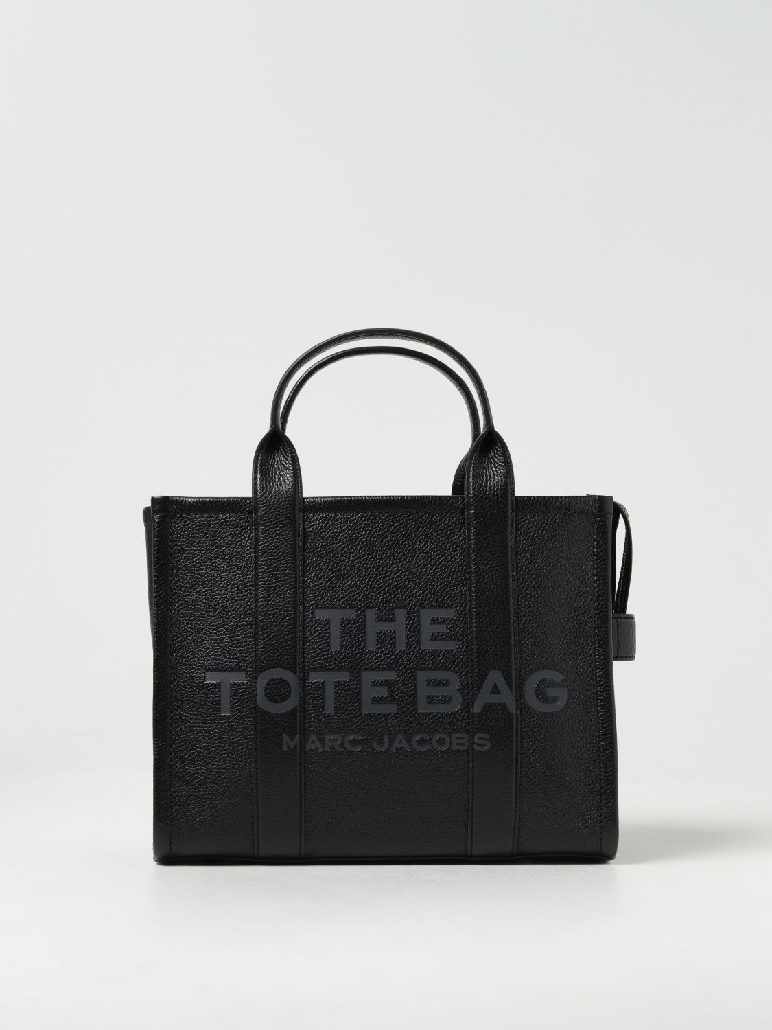 Shop Marc Jacobs The Medium Tote Bag In Grained Leather In Black