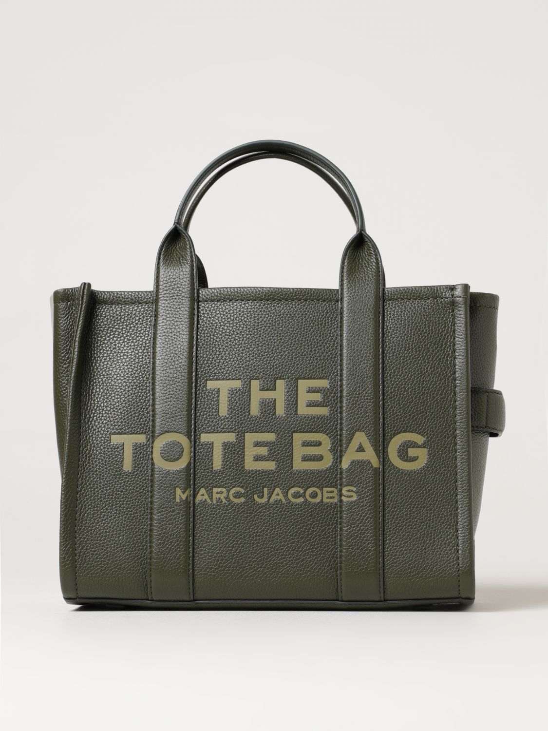 Shop Marc Jacobs The Medium Tote Bag In Grained Leather In Green