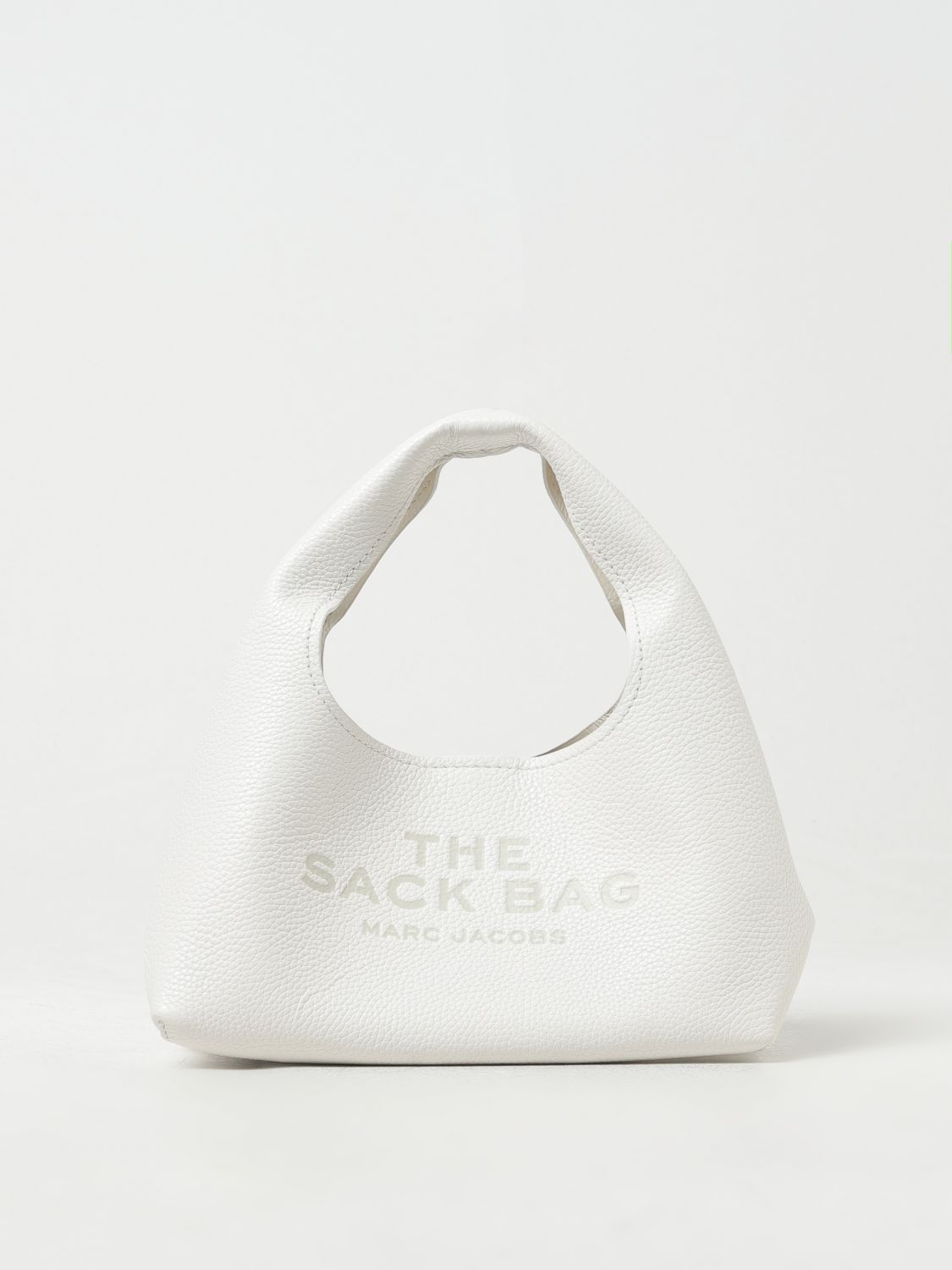 Marc Jacobs The Sack Bag In Grained Leather In White