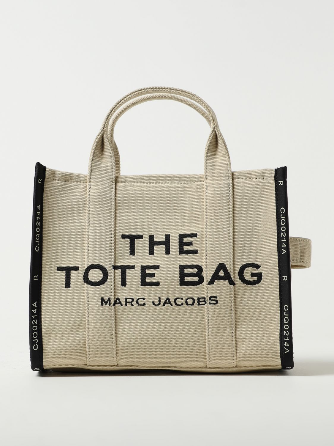 Shop Marc Jacobs The Jacquard Medium Tote Bag In Canvas In Sand