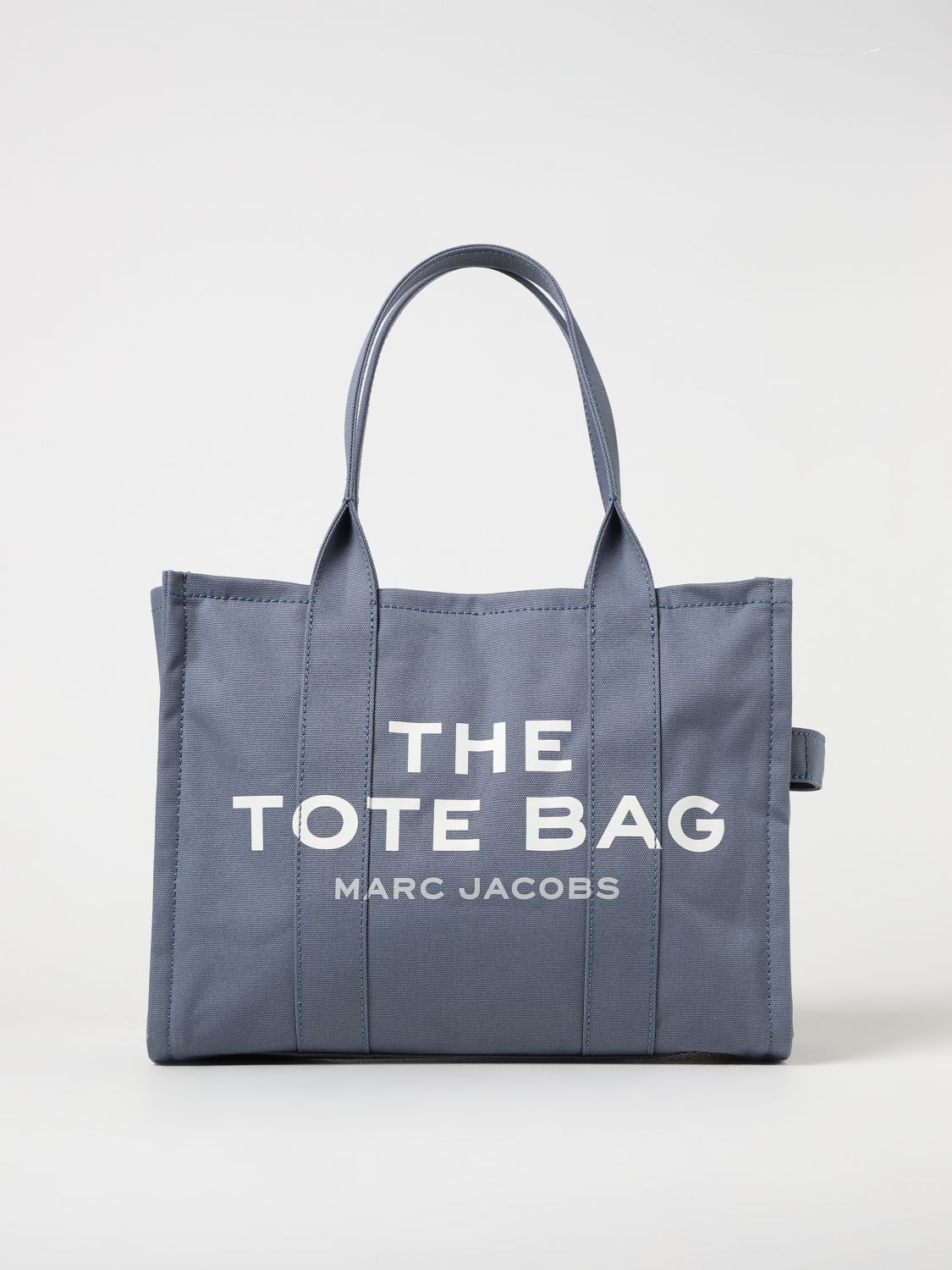 Shop Marc Jacobs The Large Tote Bag In Canvas With Jacquard Logo In Blue