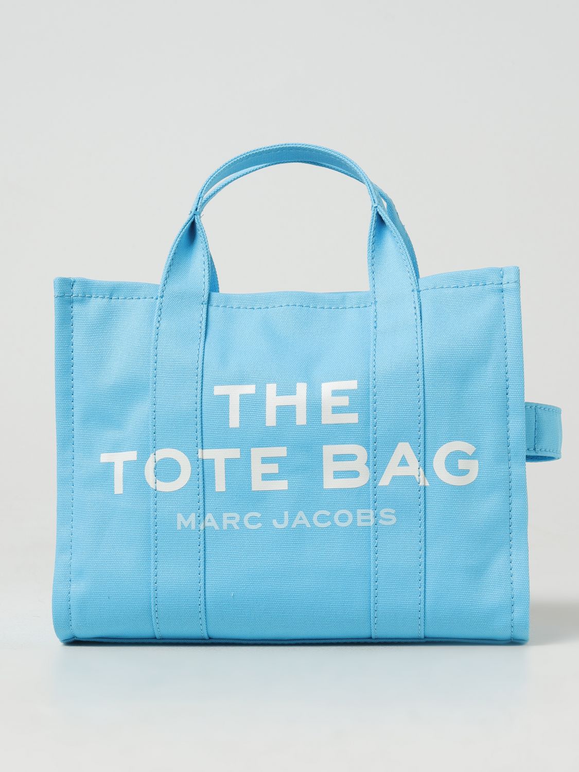 Shop Marc Jacobs The Medium Tote Bag In Canvas In Gnawed Blue